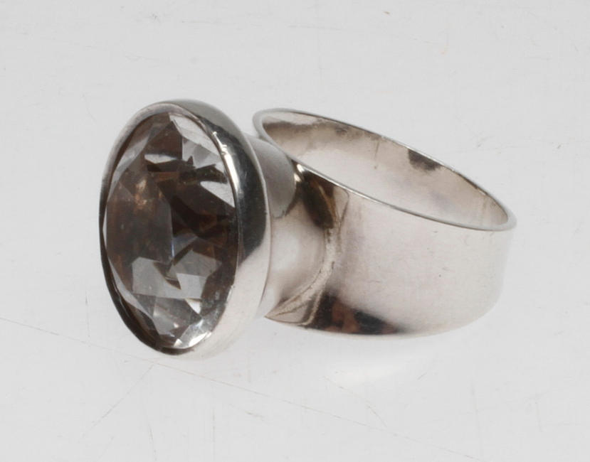 RING, silver med bergskristall, WRJ/WBJ, 1967.