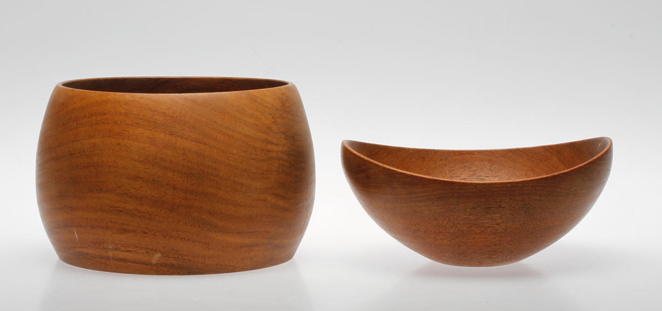 SKÅLAR, 2 st, teak, bland annat Bergenblad konstslöjd i Vetlanda.