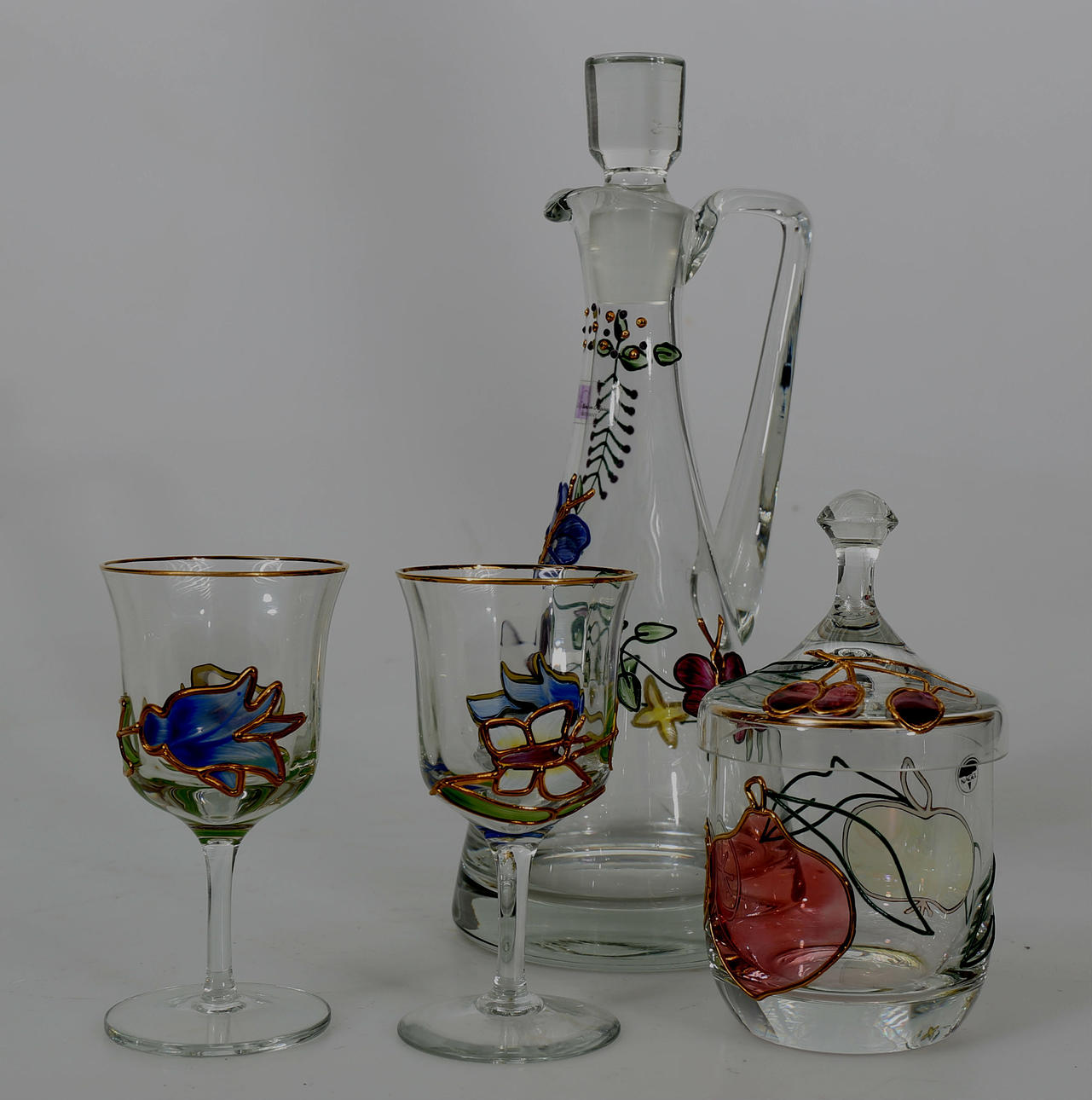 STARKVINSSERVIS, glas, 16 delar, Nagel, Tyskland, !900-talets andra hälft.