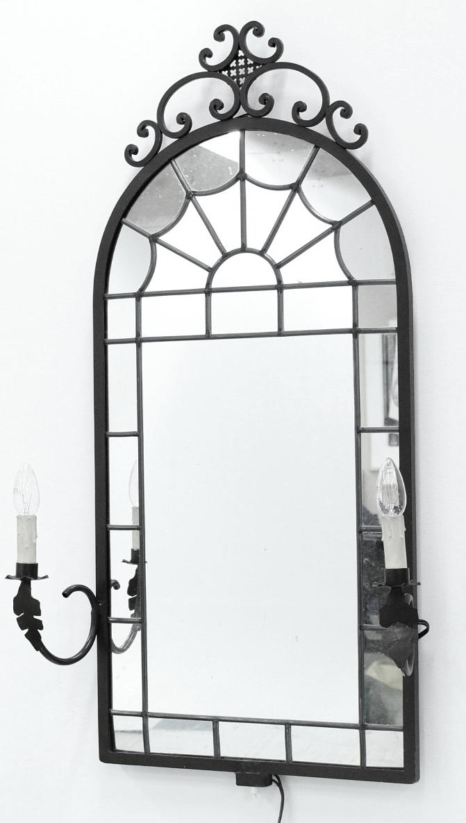 SPEGEL, metall, med ellampetter.