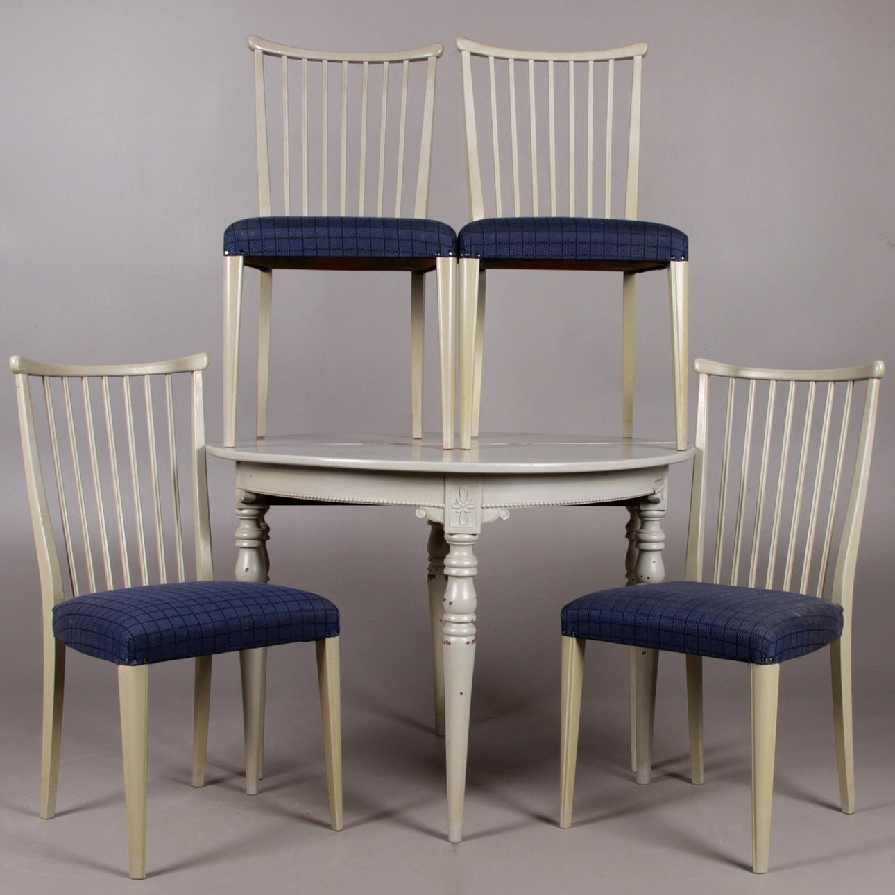 MATGRUPP, 5 delar, gustaviansk stil, 1800/1900-tal.