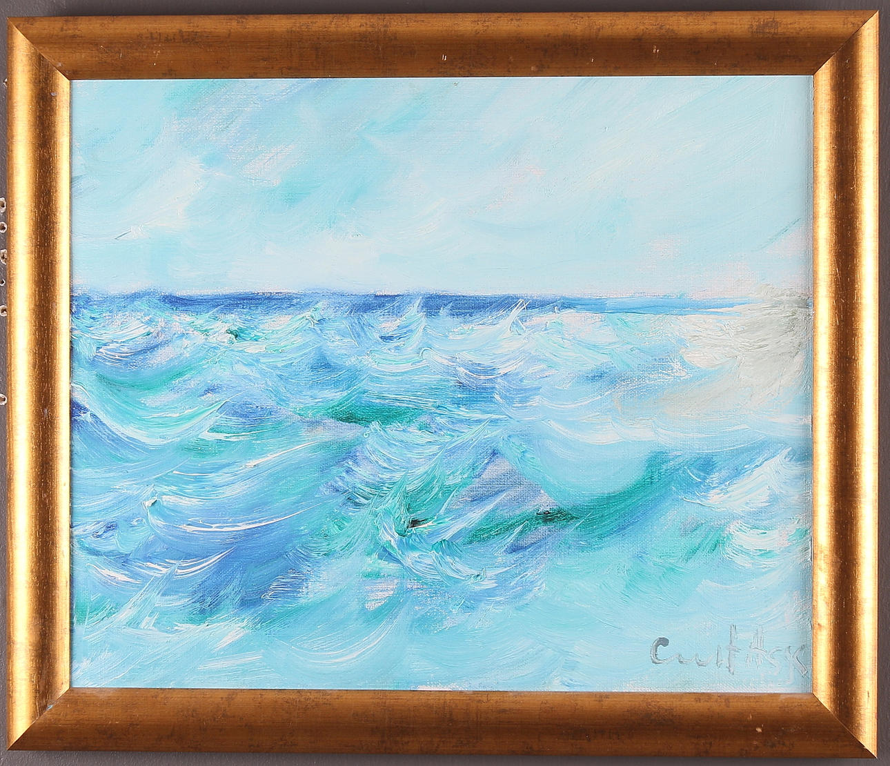 CURT AGGE. "Bottenhavet", olja på duk, signerad.