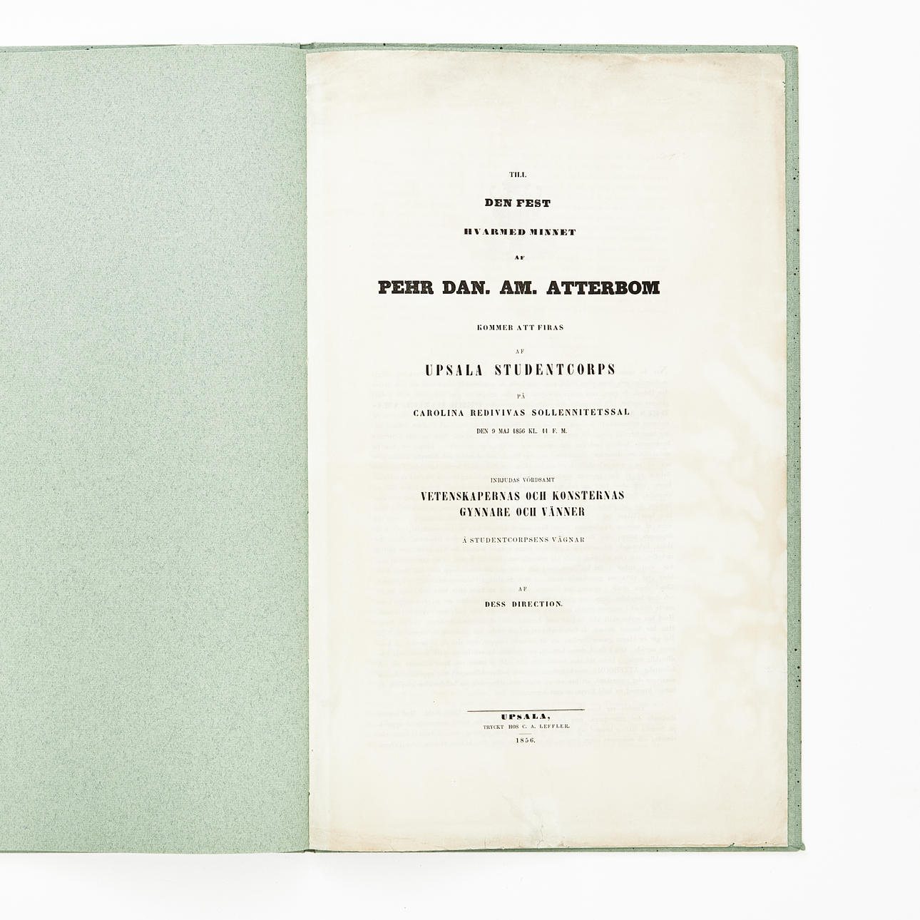 CELEBRATION IN MEMORY OF ATTERBOM 1856.