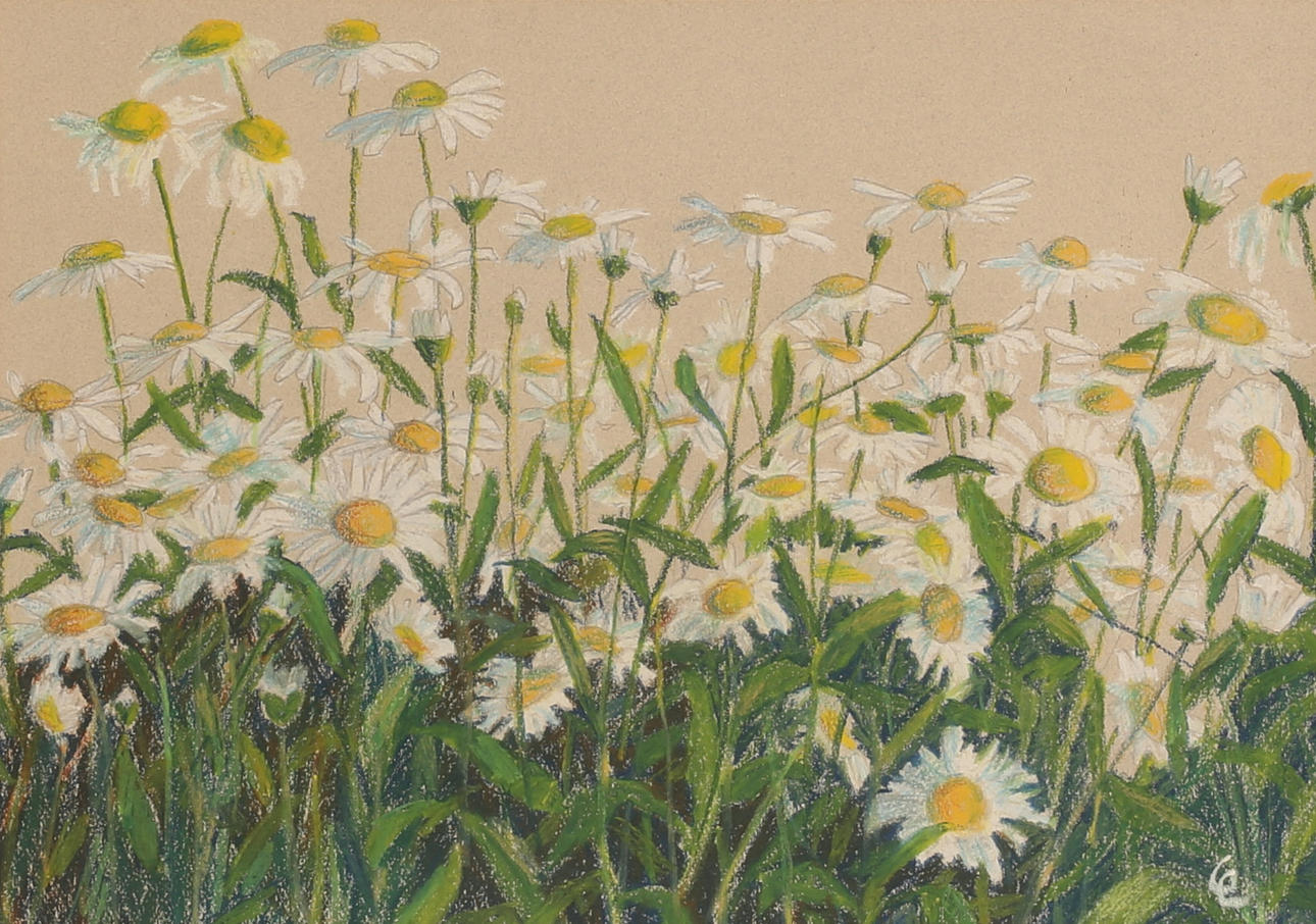 OIDENTIFIERAD KONSTNÄR, pastell, Sommarblommor, signerad.