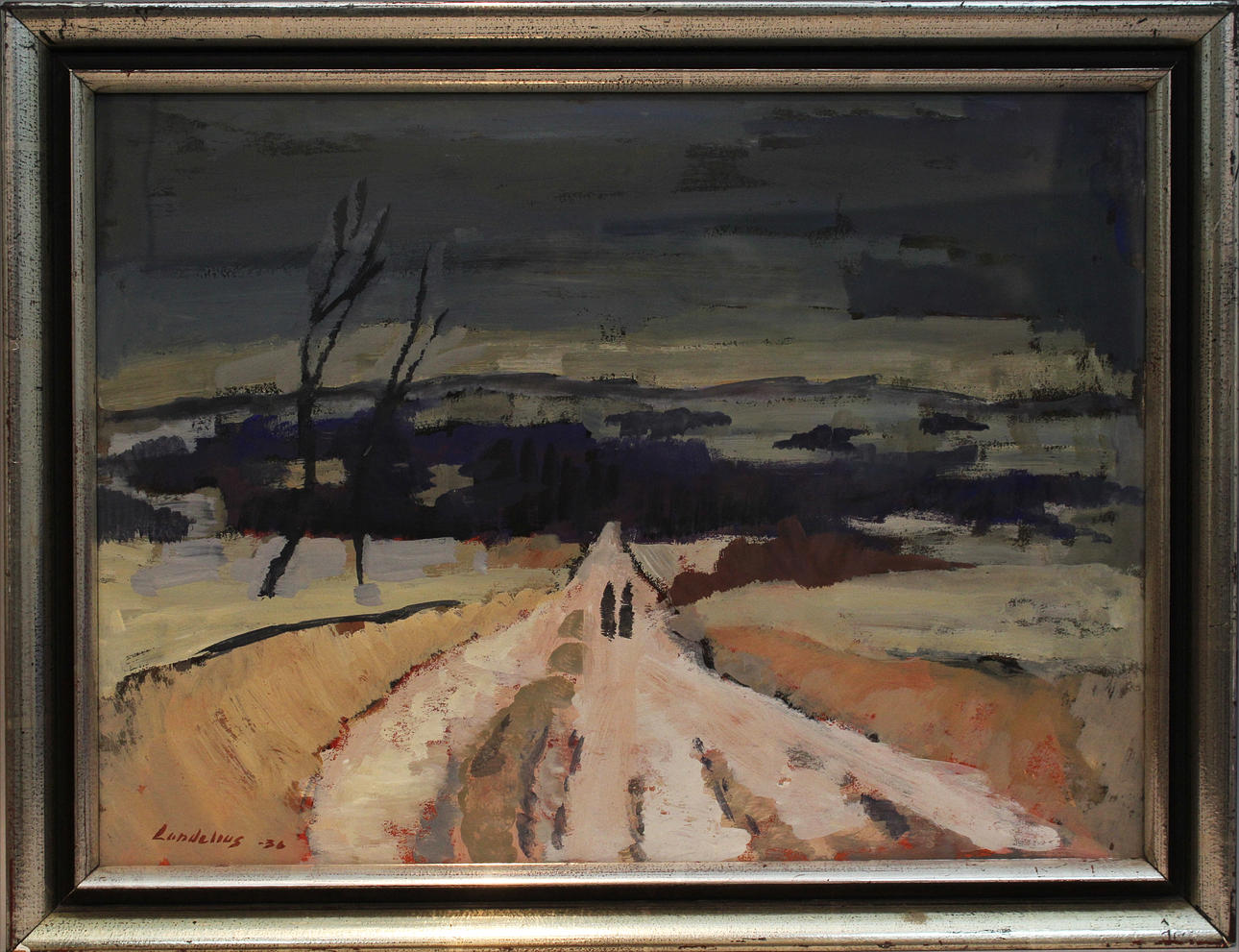 BERTIL LANDELIUS. Landskap. Guasch. Signerad Landelius och daterad -36.