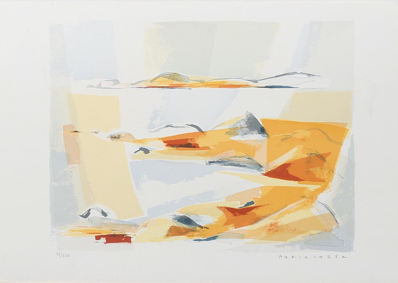 MARIA LAGER. Komposition, färglitografi, signerad och numrerad 47/220.