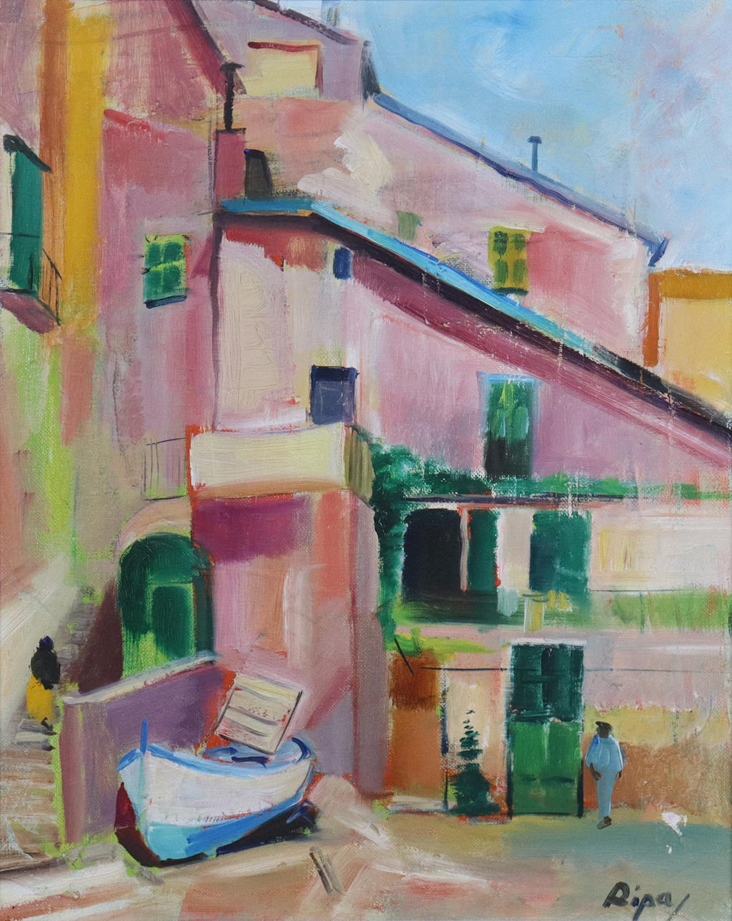 HANS RIPA. olie på lærred, badeby.