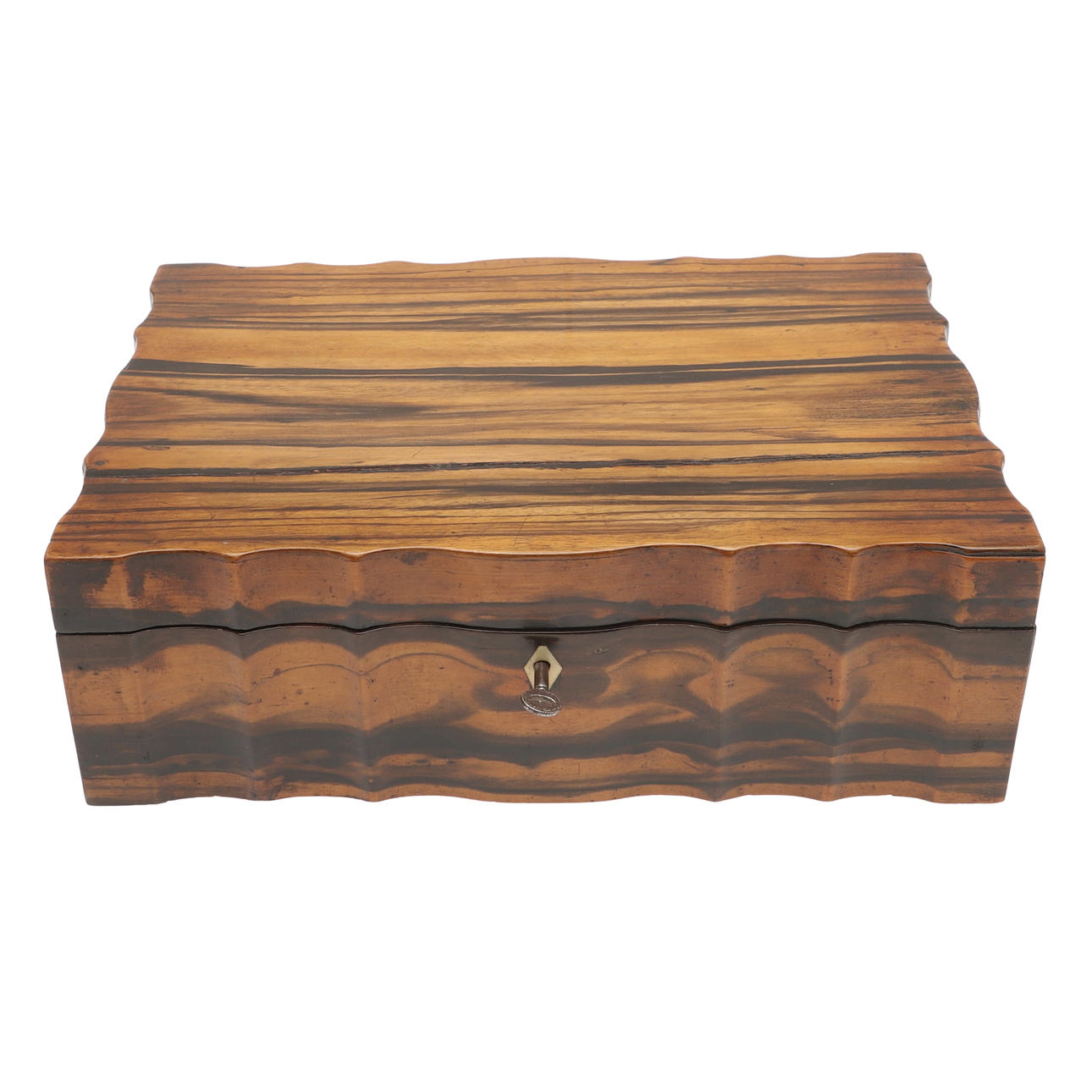 A 19TH CENTURY SRI LANKAN CALAMANDER AND IVORY WORK BOX. Miscellaneous ...