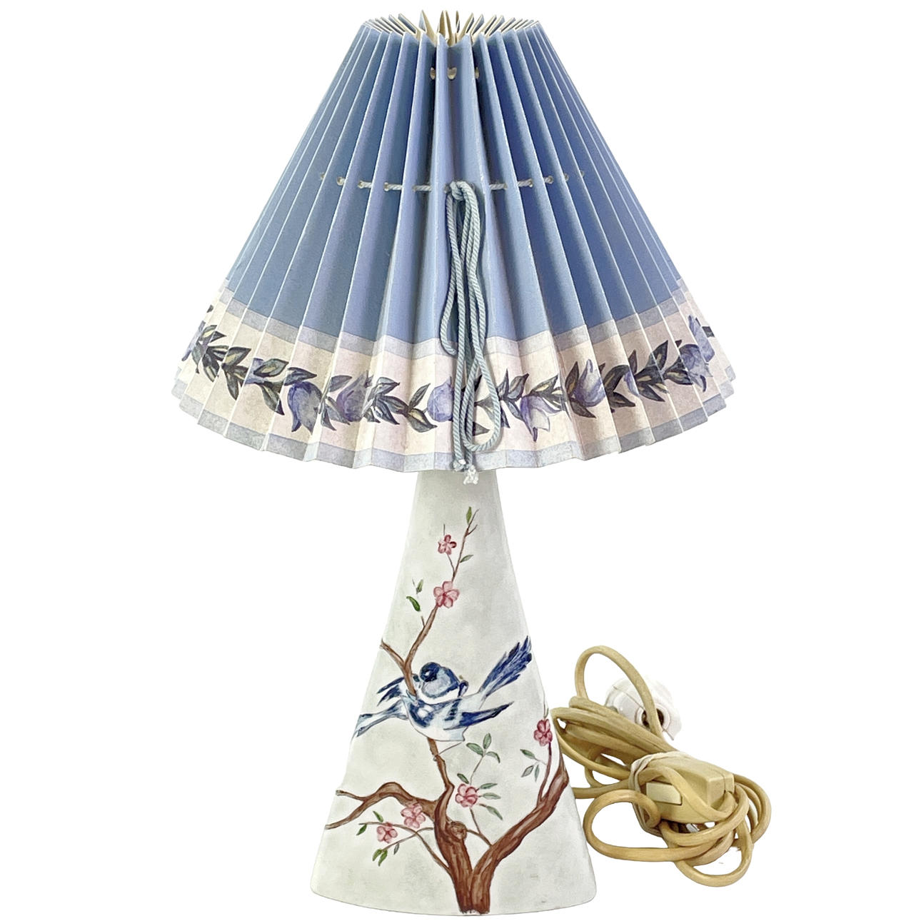 A table lamp, porcelain, marked Alba-kunst Alboth & Kaiser, Bavaria, and monogram signed RW, dated -69. Germany.