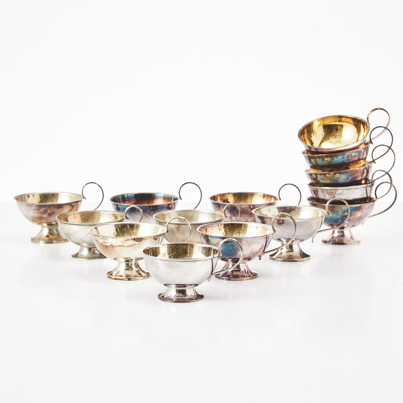PUNSCHBECHER, 14 Stck., silber.