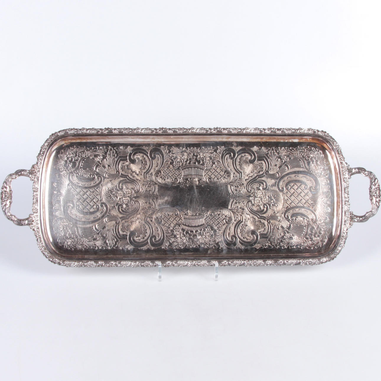 SERVERINGSBRICKA, silverpläterad koppar, England, 1900-tal.