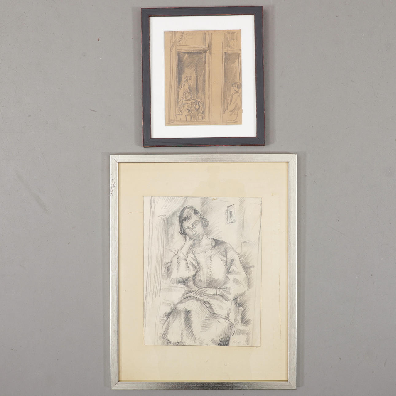 GUNNAR TORHAMN. Drawings, 2 pieces, pencil, signed.