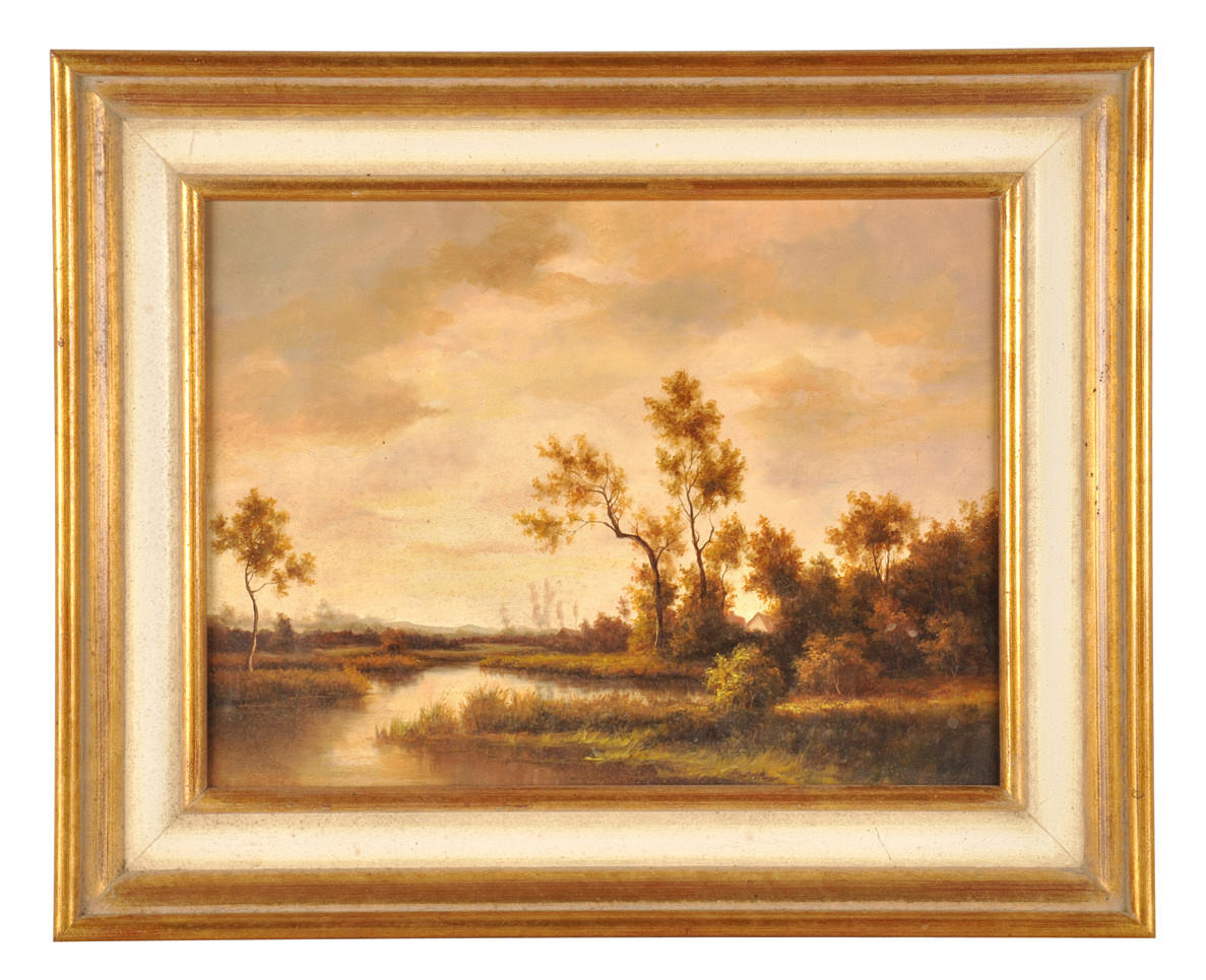 OIDENTIFIERAD KONSTNÄR. Landskap, Olja på pannå. Osignerad.