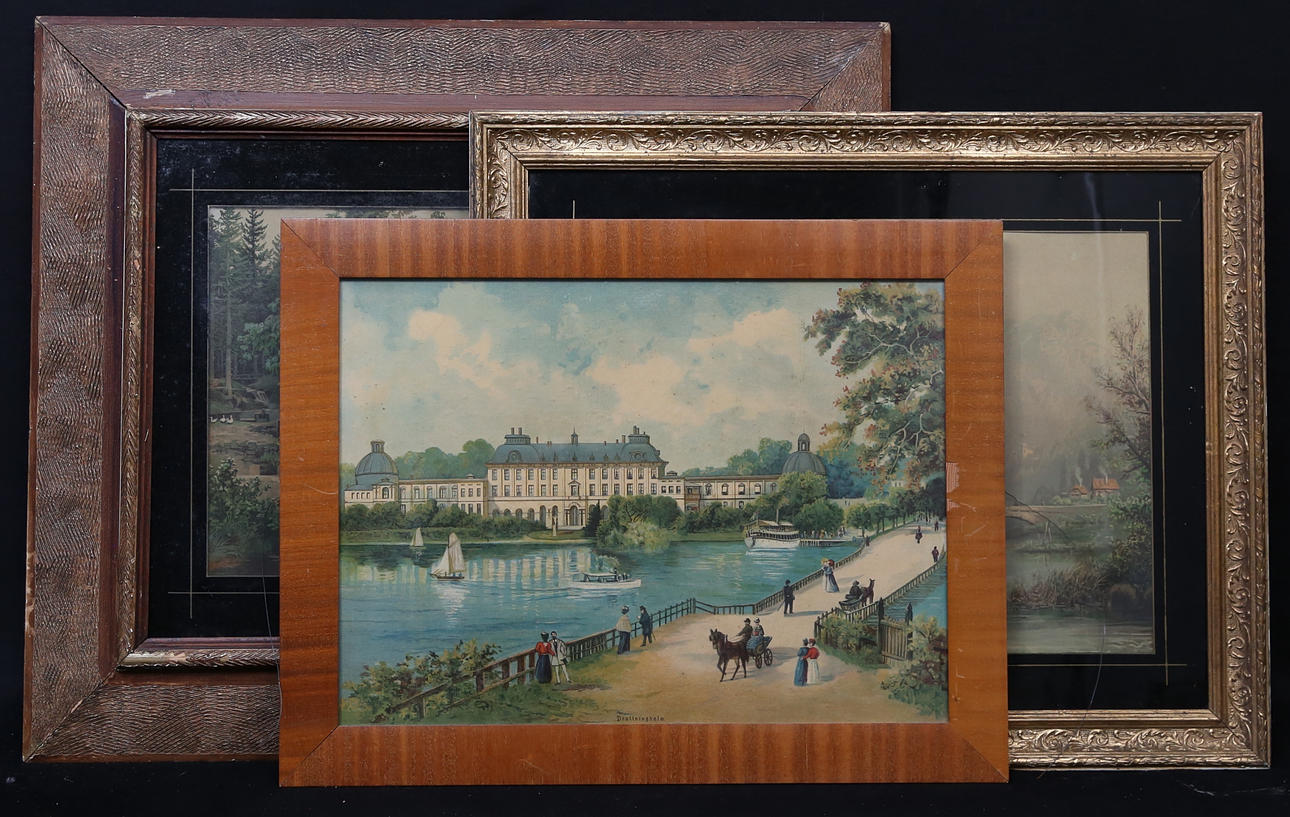 OLJETRYCK/TRYCK, 3 st, 1800/1900-tal.