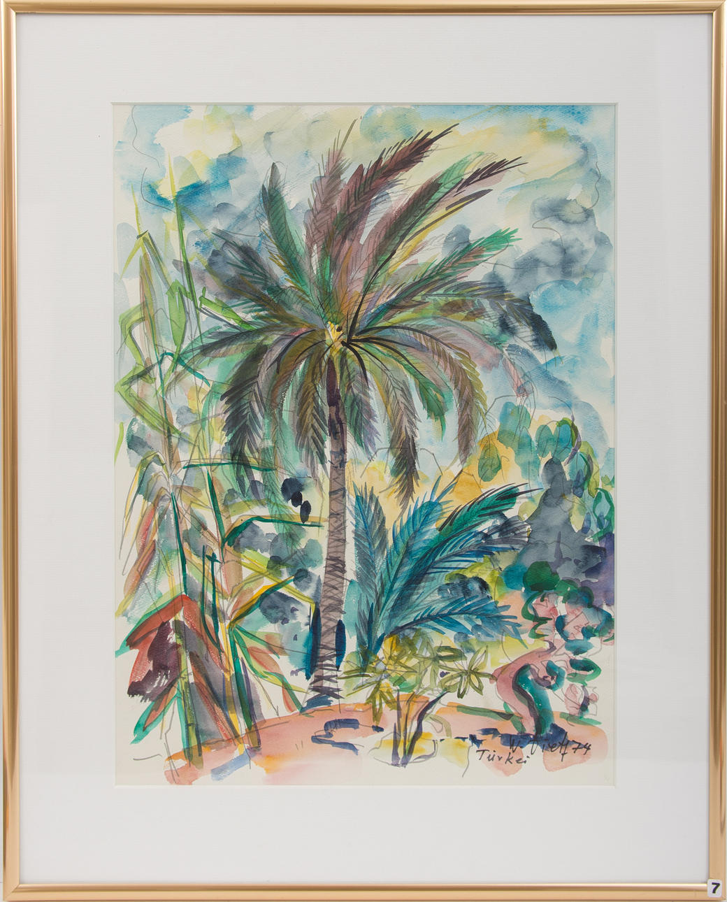 WERNER DIETZ. "Turkiet", vattenfärg, signerad och daterad 1974.