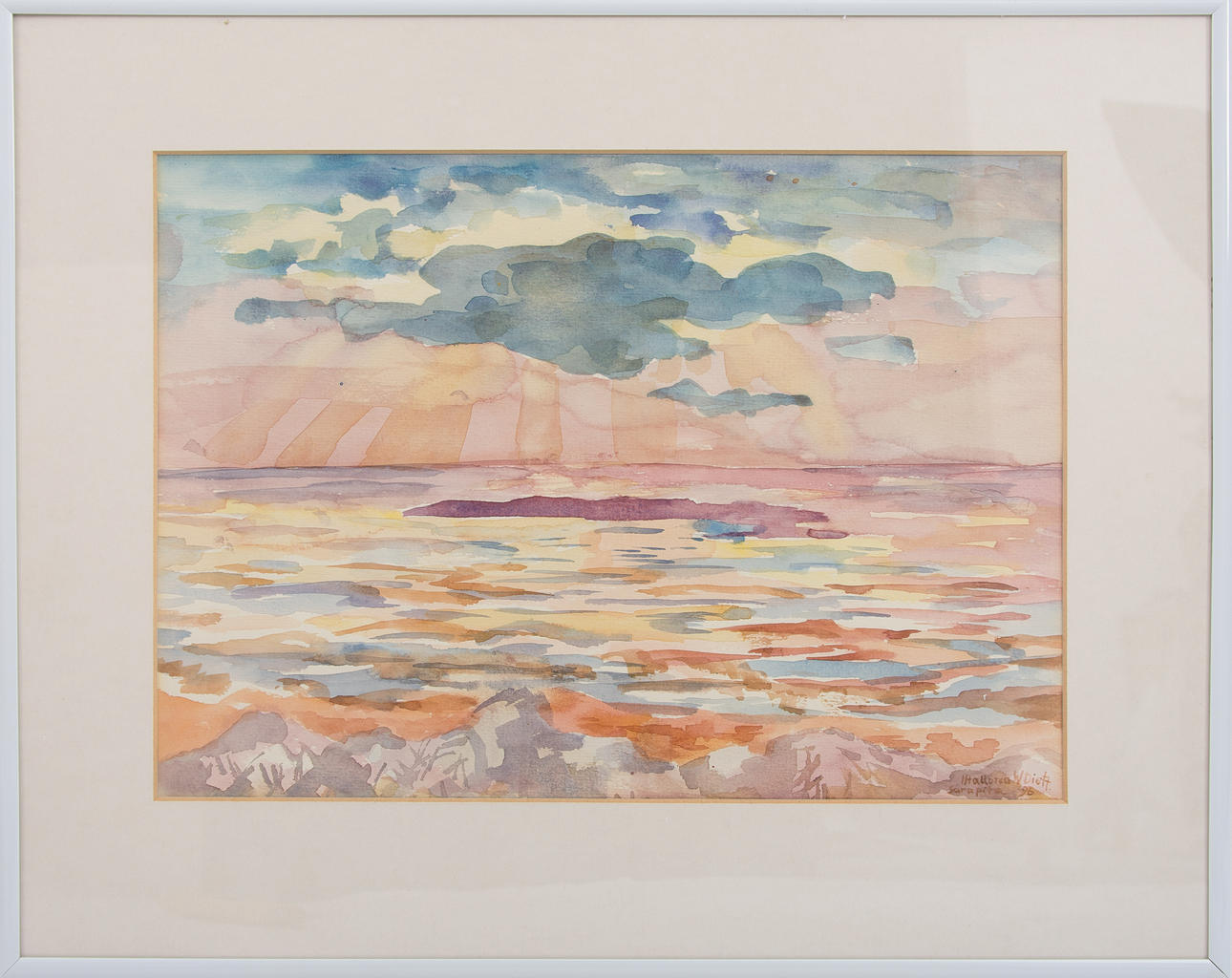 WERNER DIETZ. "Wellen im Licht", vattenfärg tecken. a. dat. 1996.