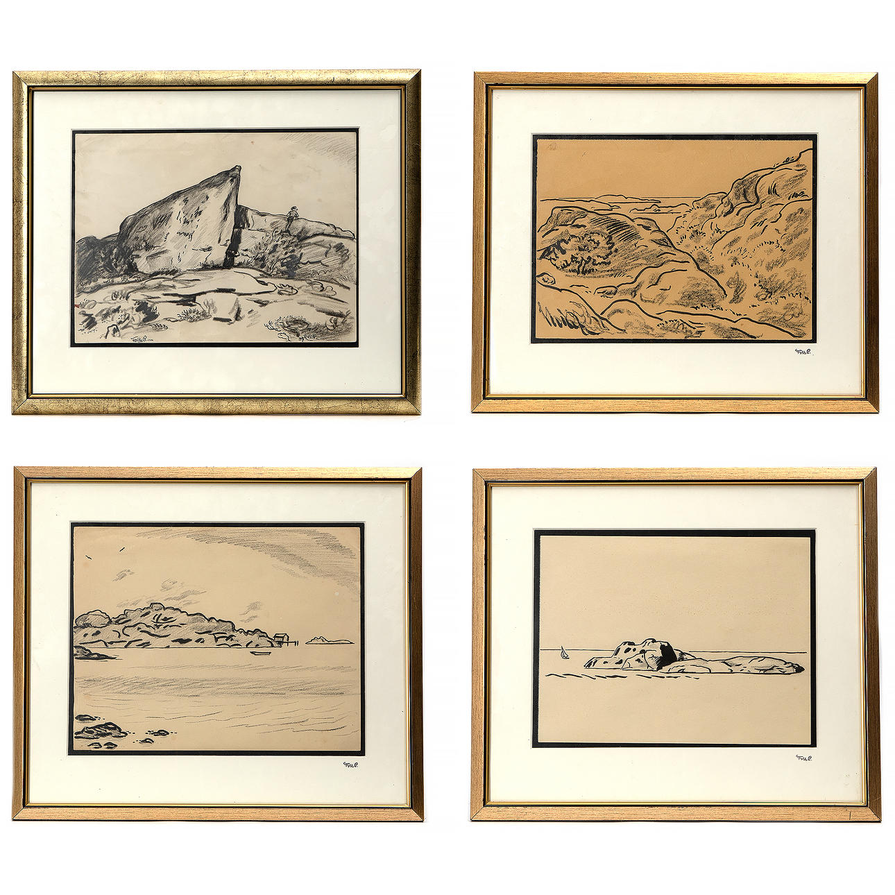 FOLKE PERSSON. Drawings, 4 pcs.