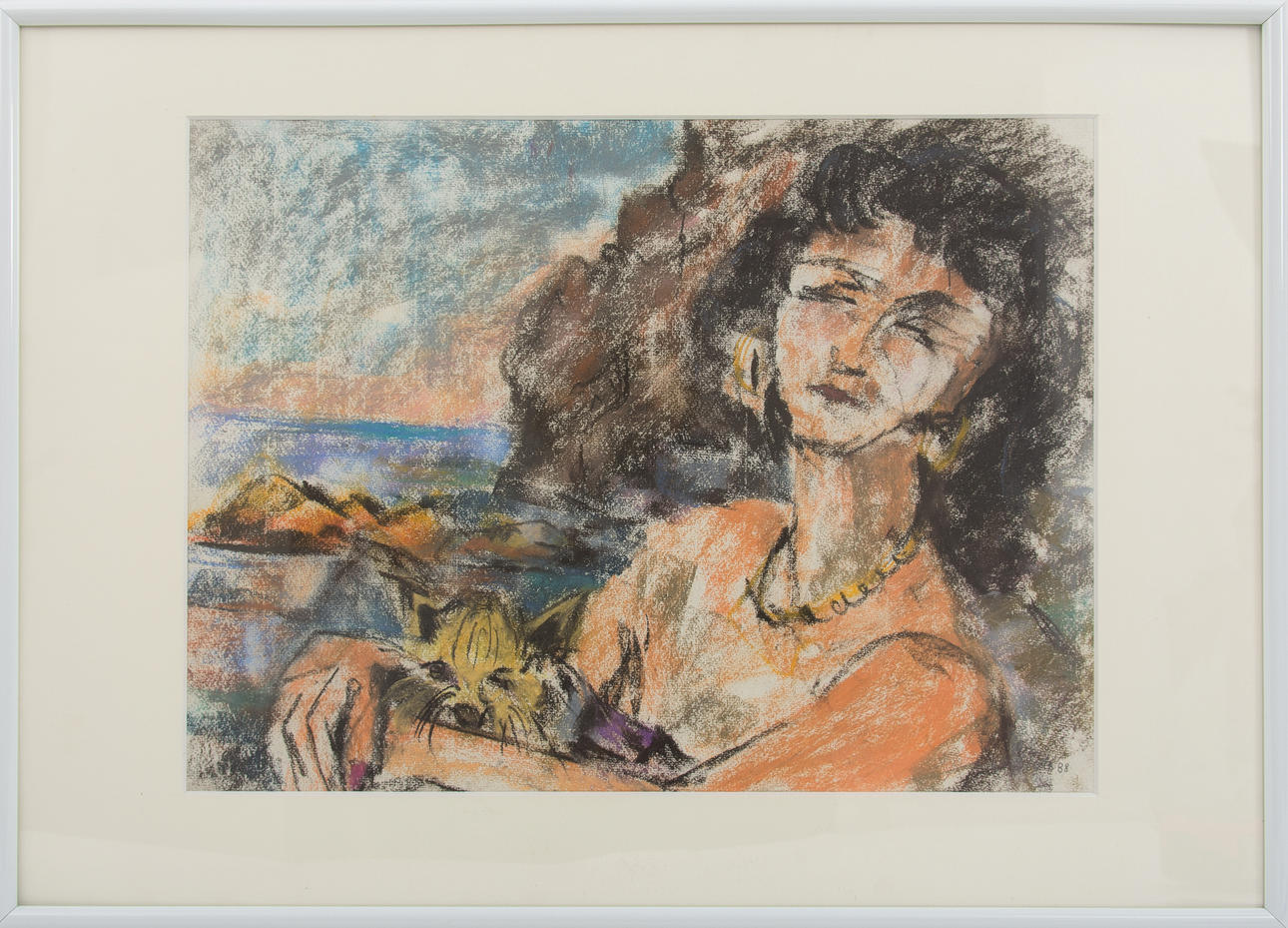 WERNER DIETZ. kol / pastell, signerad och daterad 1988.