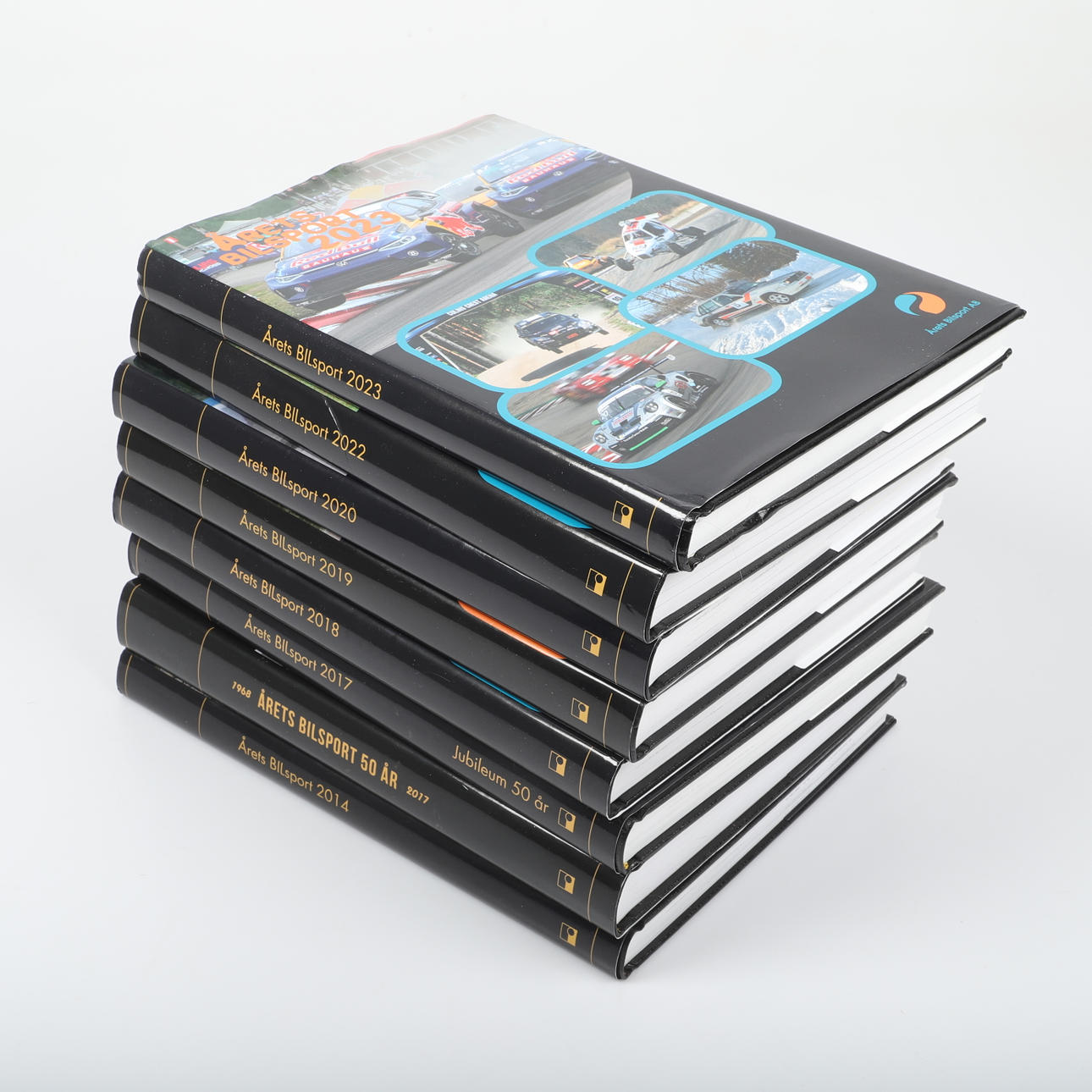Bøger, 8 stk, „Svensk Bilsport“, 2014-23.