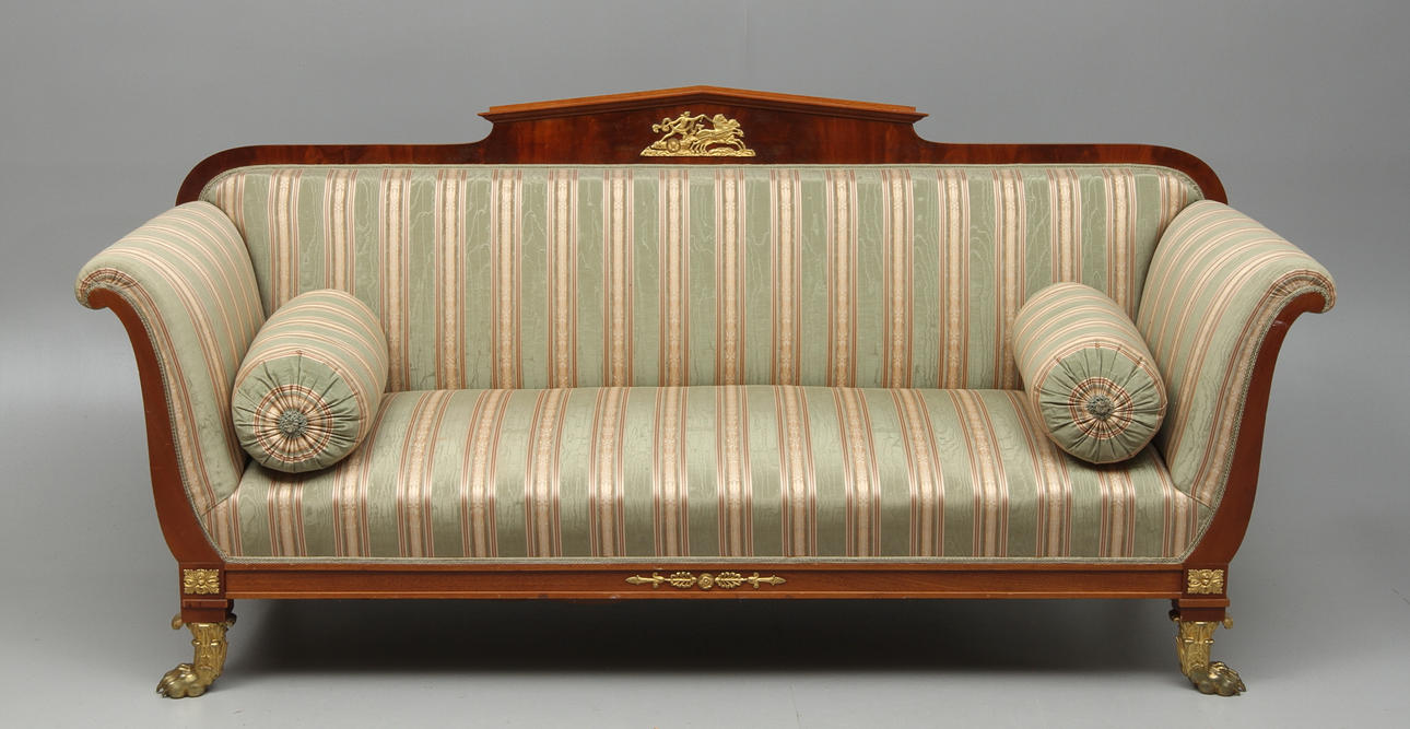 SOFFA och STOLAR 2 st, empirestil, 18/1900-tal.