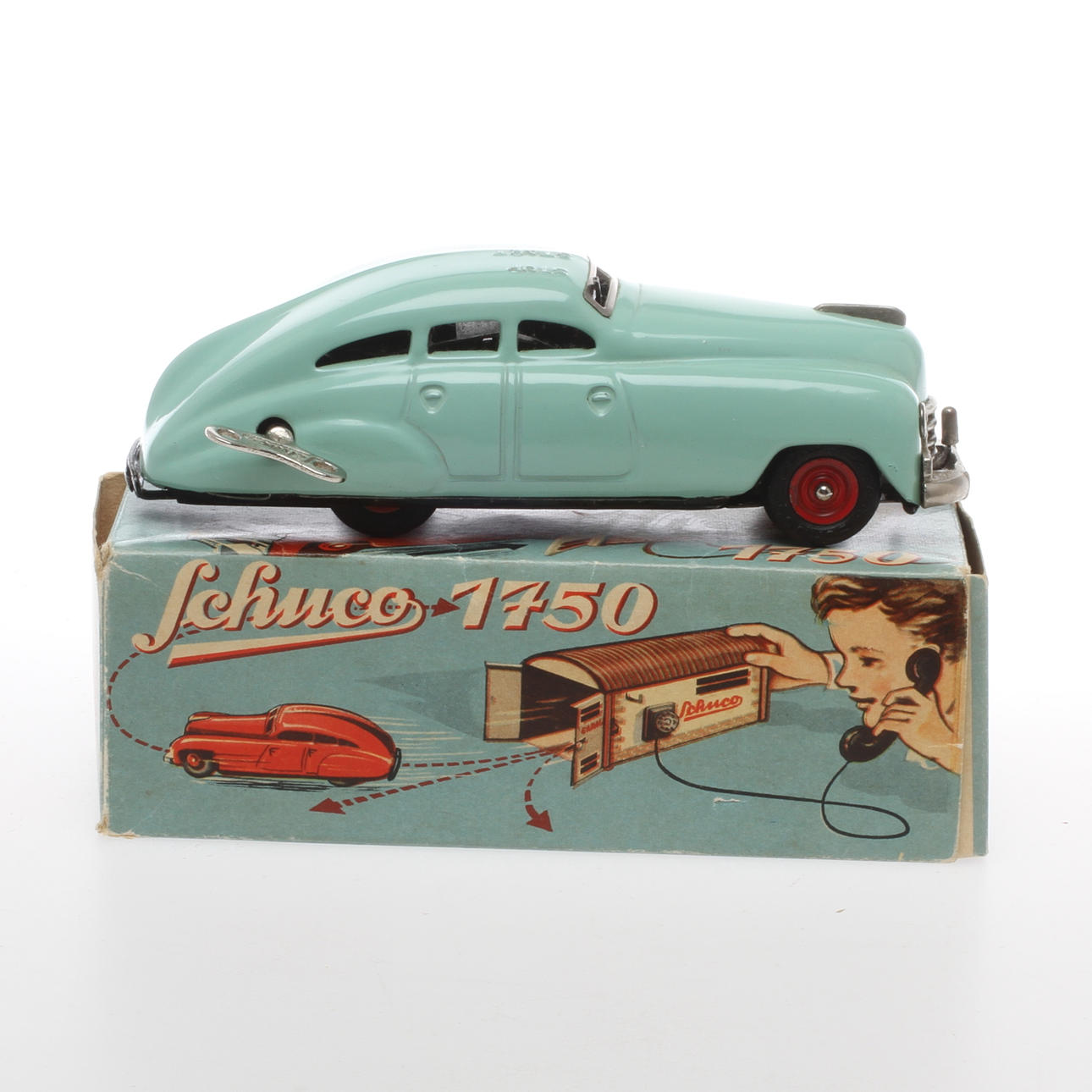 SCHUCO 1750, ljusgrön, originalkartong, urverk.