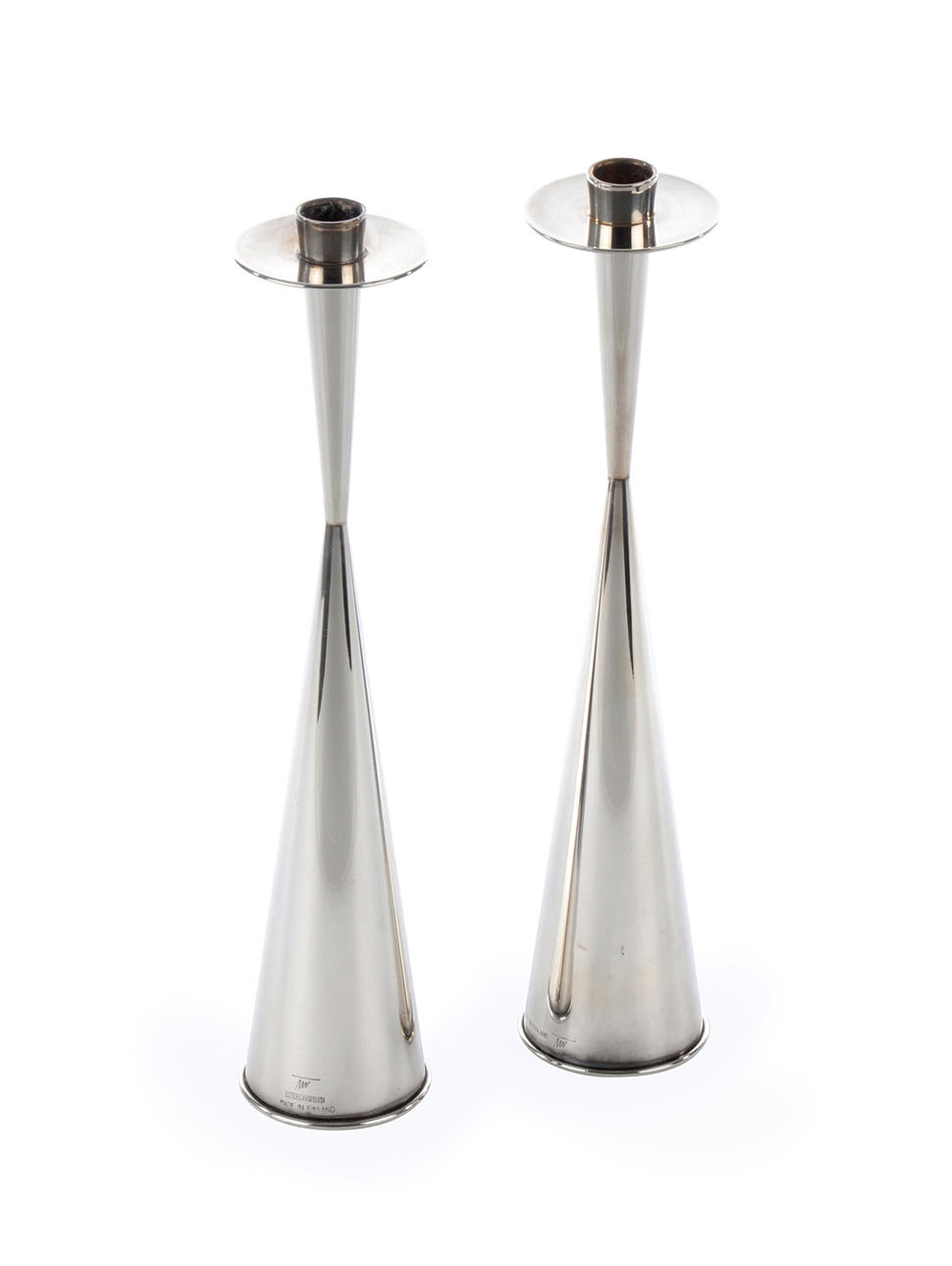 TAPIO WIRKKALA. ljusstake nr. 89, utkast 1962. Sterling silver, mästarens kännetecken, signatur.