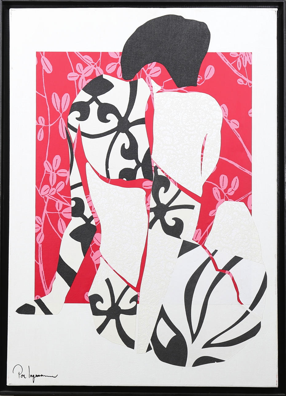 PER INGEMARSSON. Ryggtavla, Mixed Media/ Collage, signerad Per Ingemarsson.