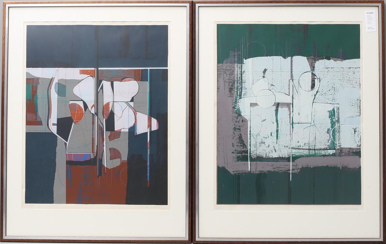 ANDERS ÖSTERLIN. Färgserigrafier, 2 st, signerade och numrerade 74/100 respektive XXIX/L.