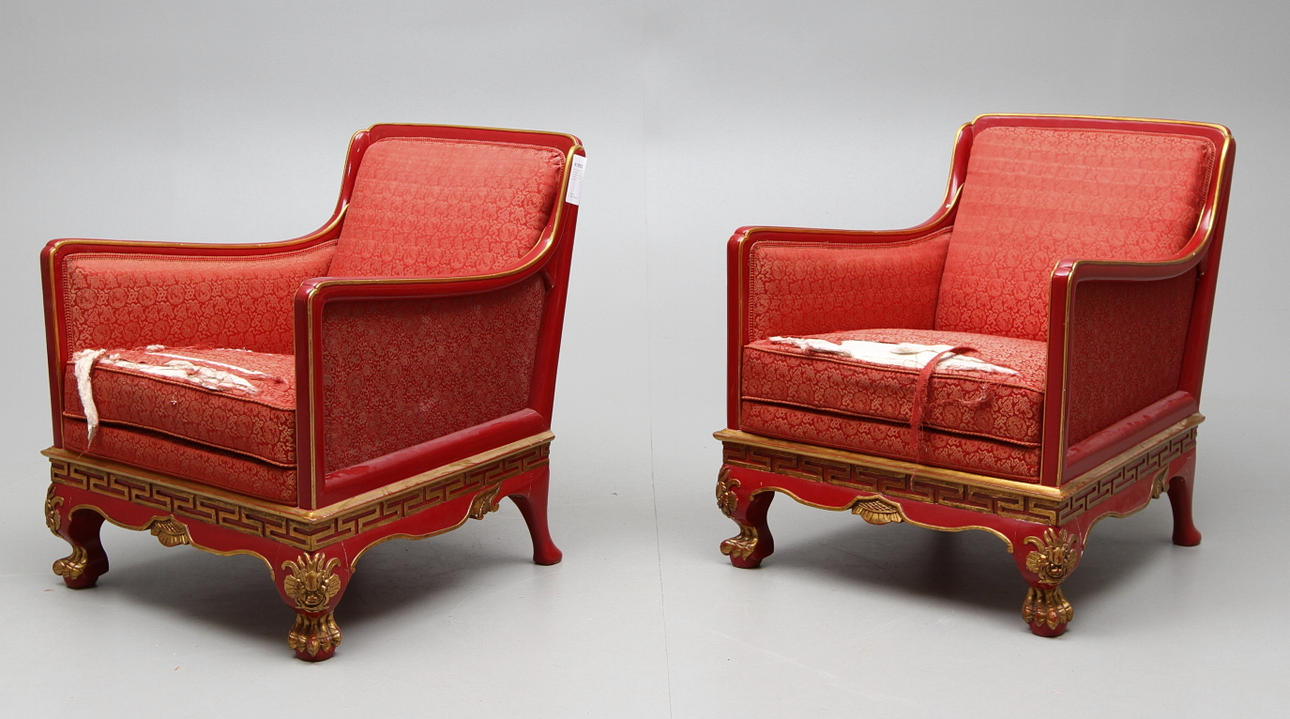 FÅTÖLJER,ett par Kinesisk stil,1920-tal,från Kinarummet,Sjögestadbro.