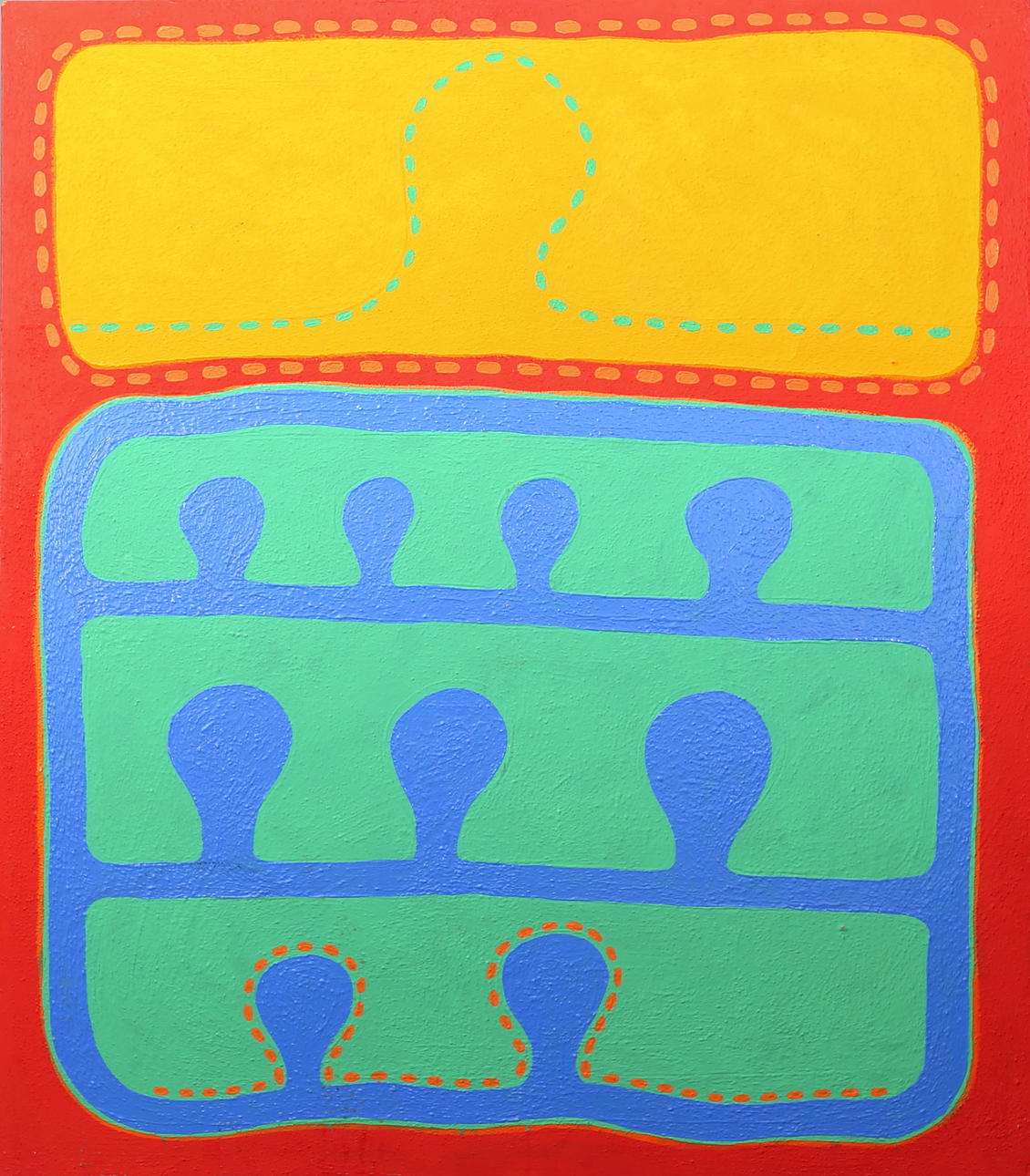 MATS LINDGREN. "Samtalet", akryl på pannå, signerad, betitlad och daterad a tergo -00.