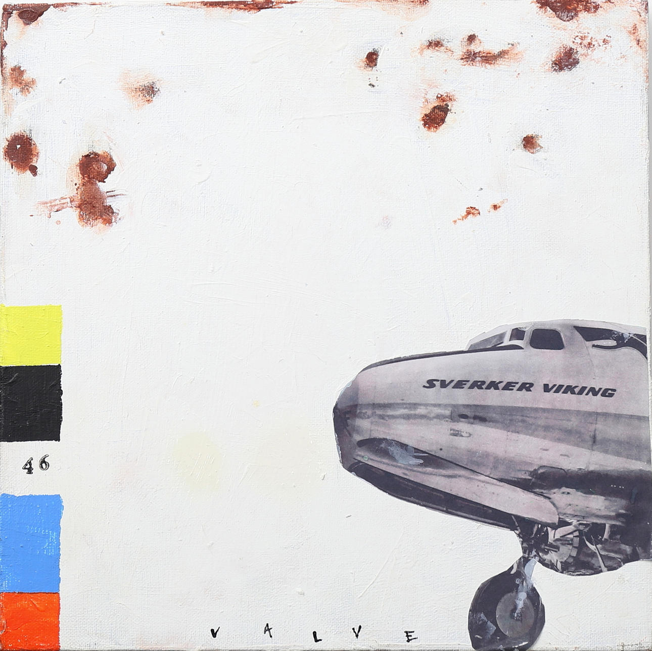 KARL VALVE. "Sverker Viking", mixed media / collage, signerad och daterad 2009.