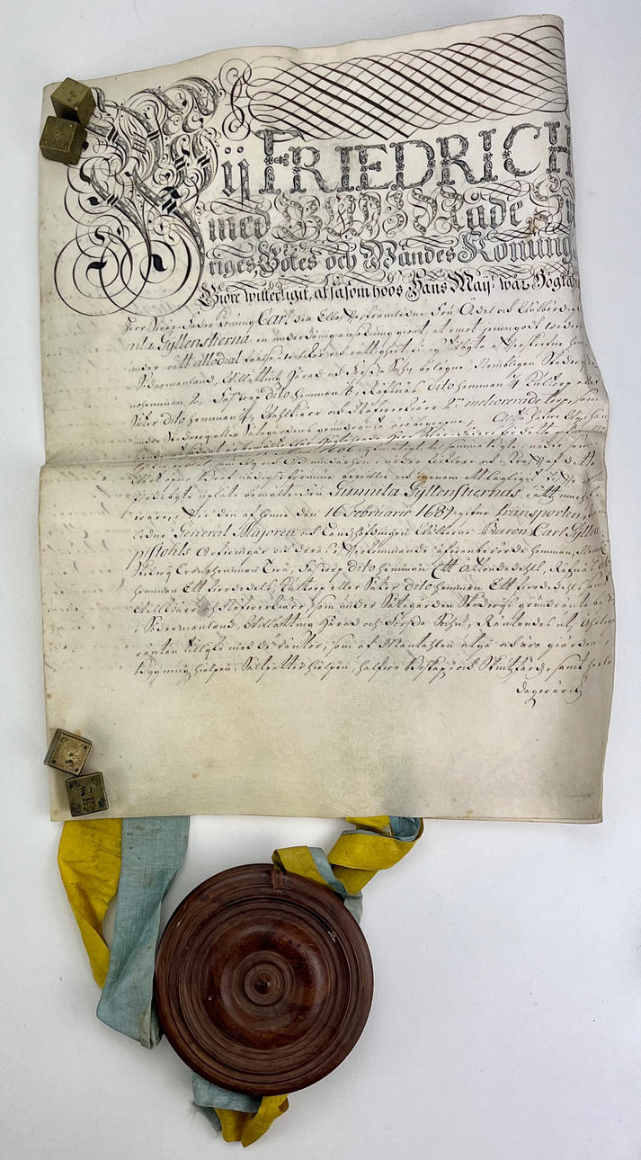 DOCUMENT/MANUSCRIPT, signed Friedericus, possibly Frederick I, 17th century.