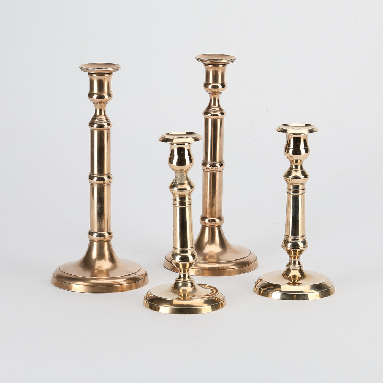 CANDLESTICKS, 2 pairs, brass, Skultuna.