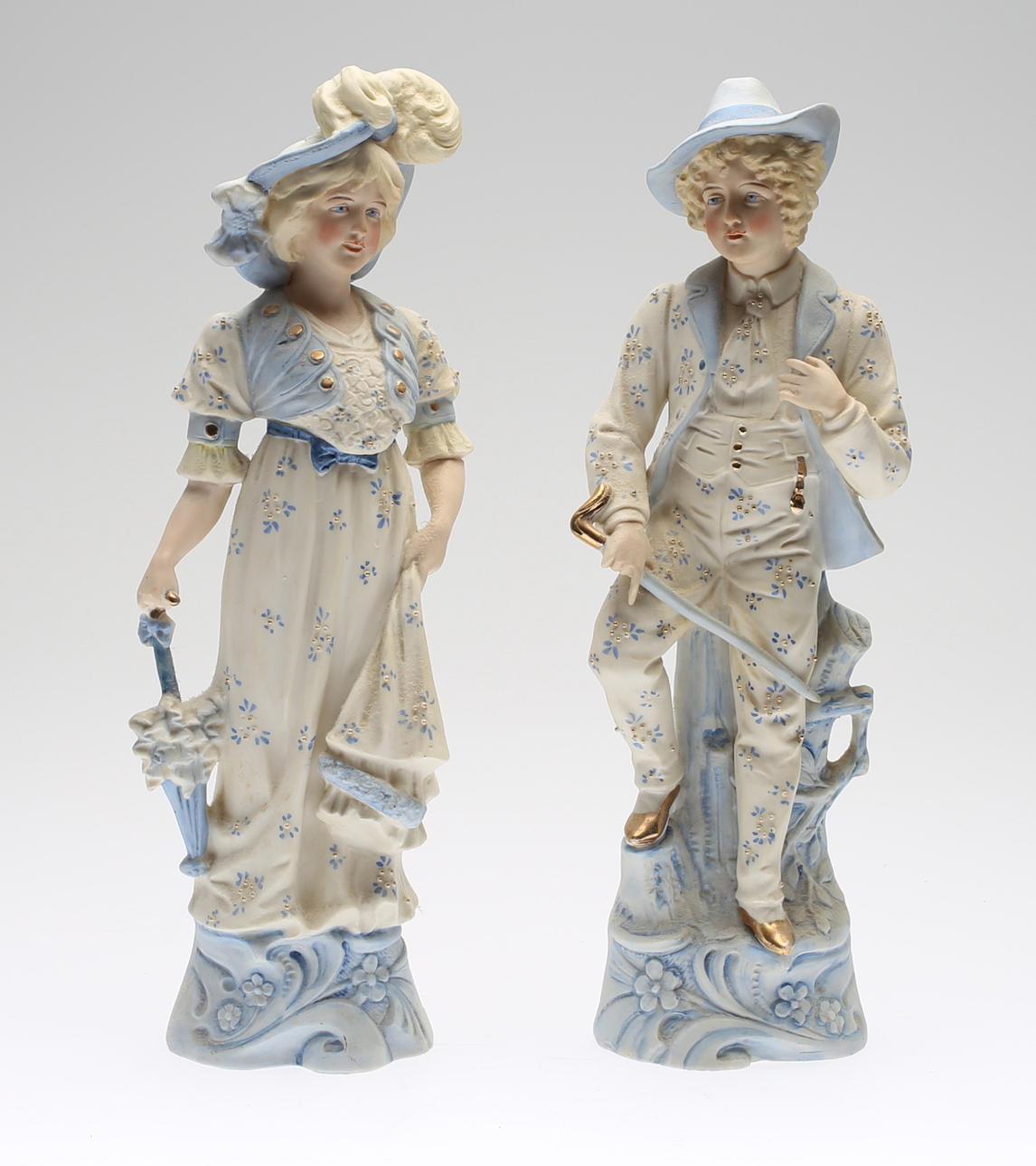 FIGURINER, 1 par, biskvi, 1900-tal.