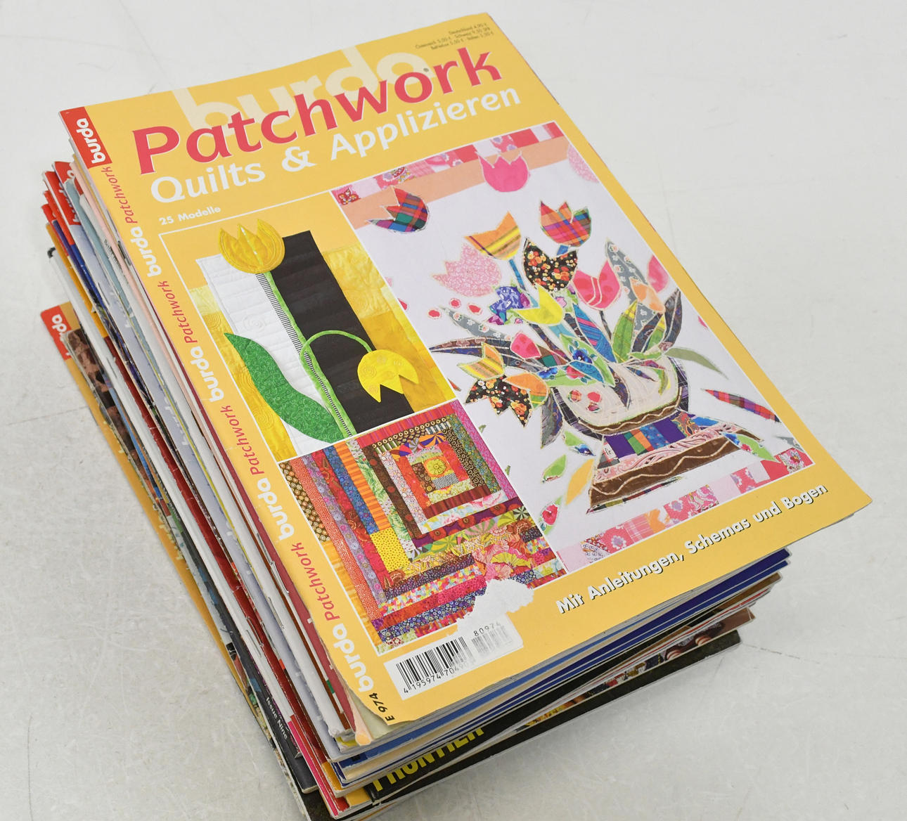 Tidskrifter om Quilting arts, Quiltmarker, Burda Patchwork mm 36 volymer.