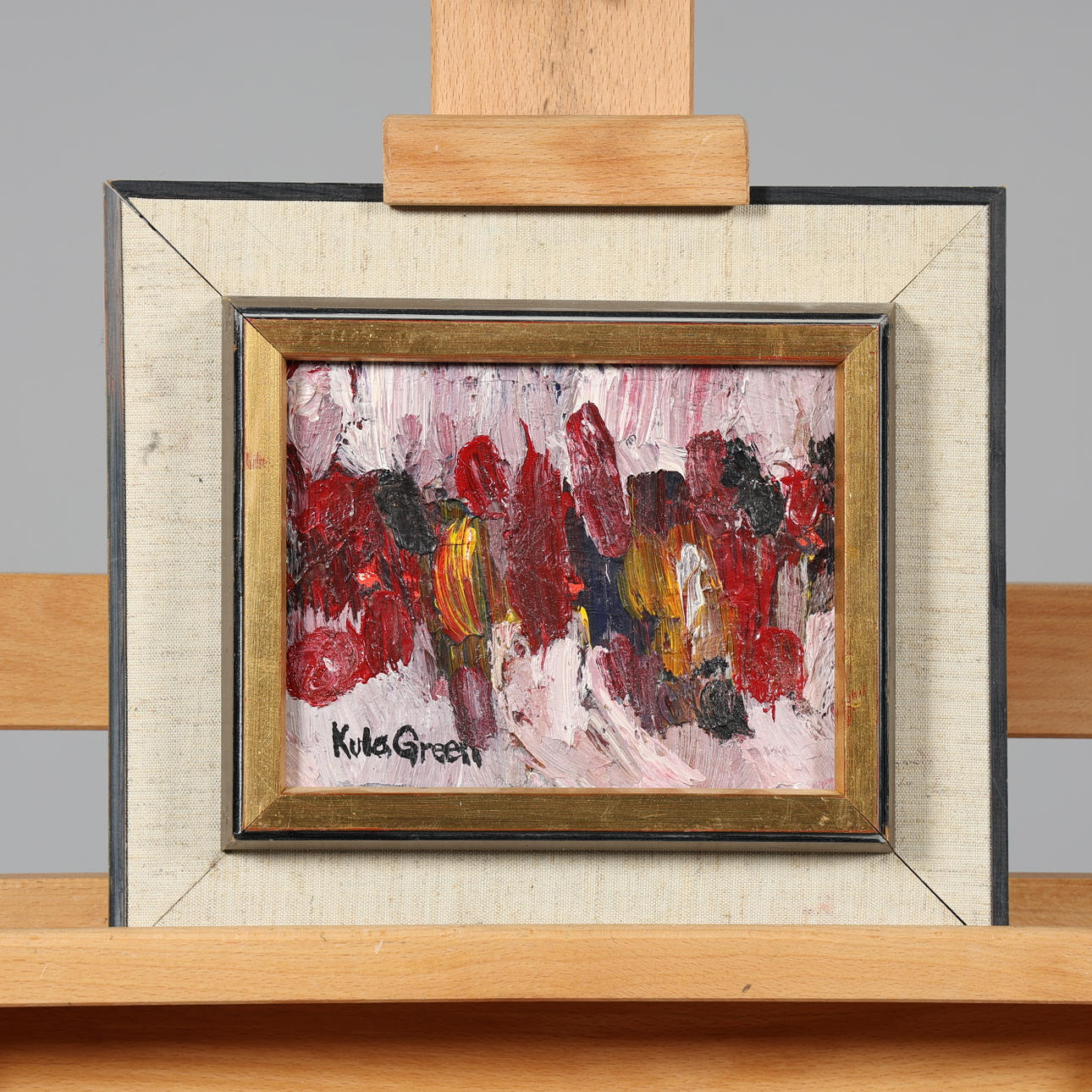 KULO GREEN. OIL ON PANEL, signed.