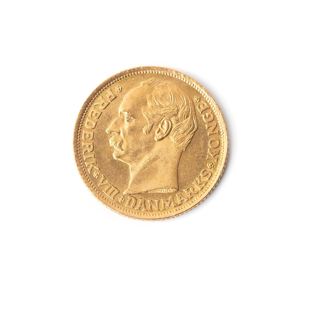 GULDMØNT Danmark 10kr, 1908.