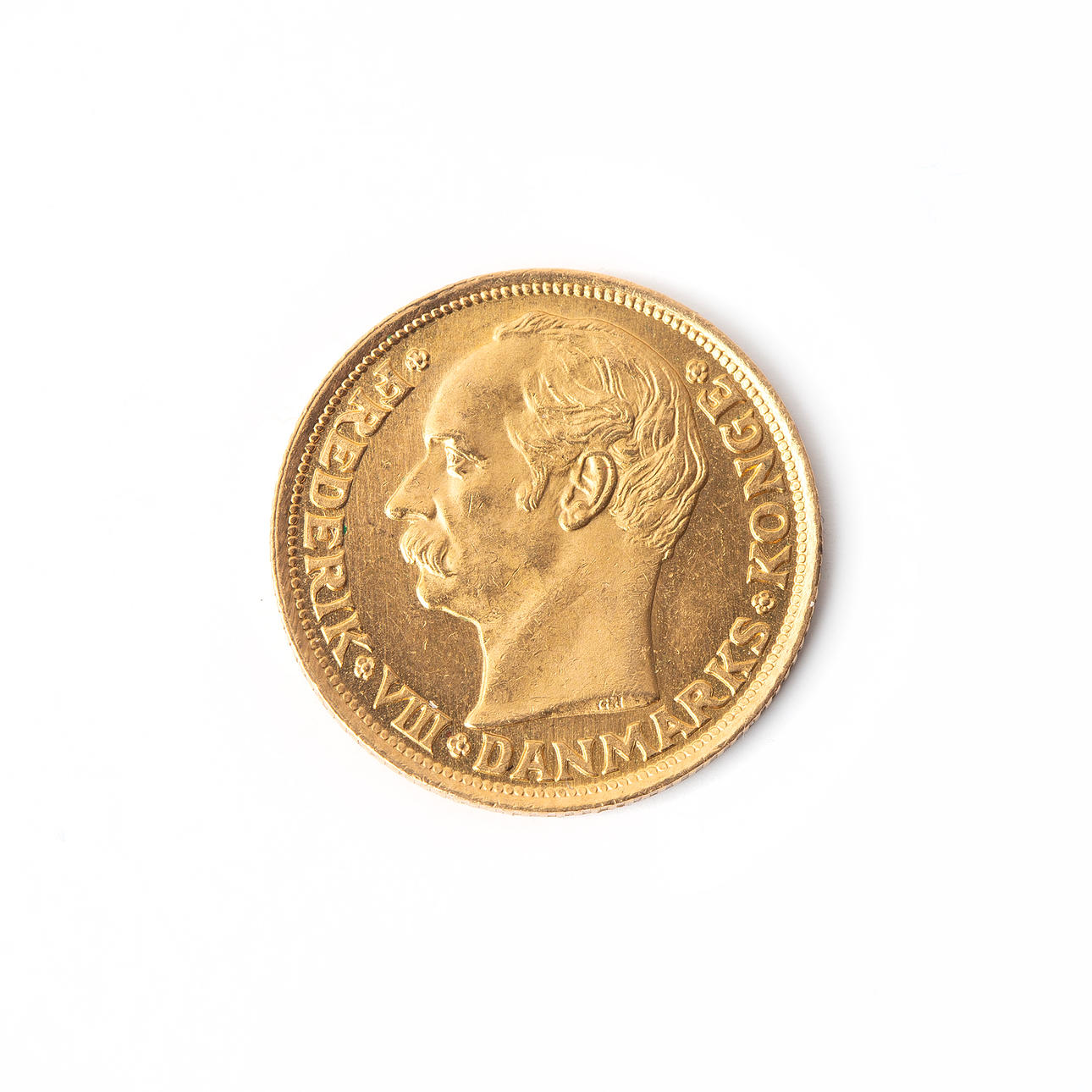 GULDMØNT Danmark 10kr, 1909.