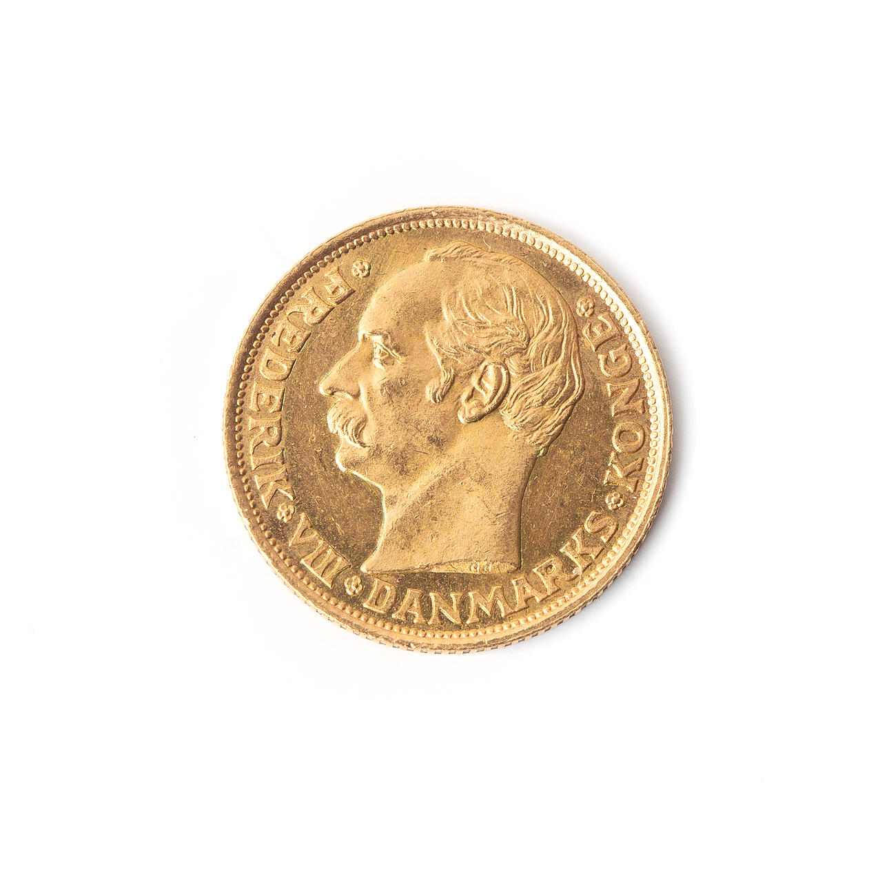 GULDMØNT Danmark 10kr, 1908.