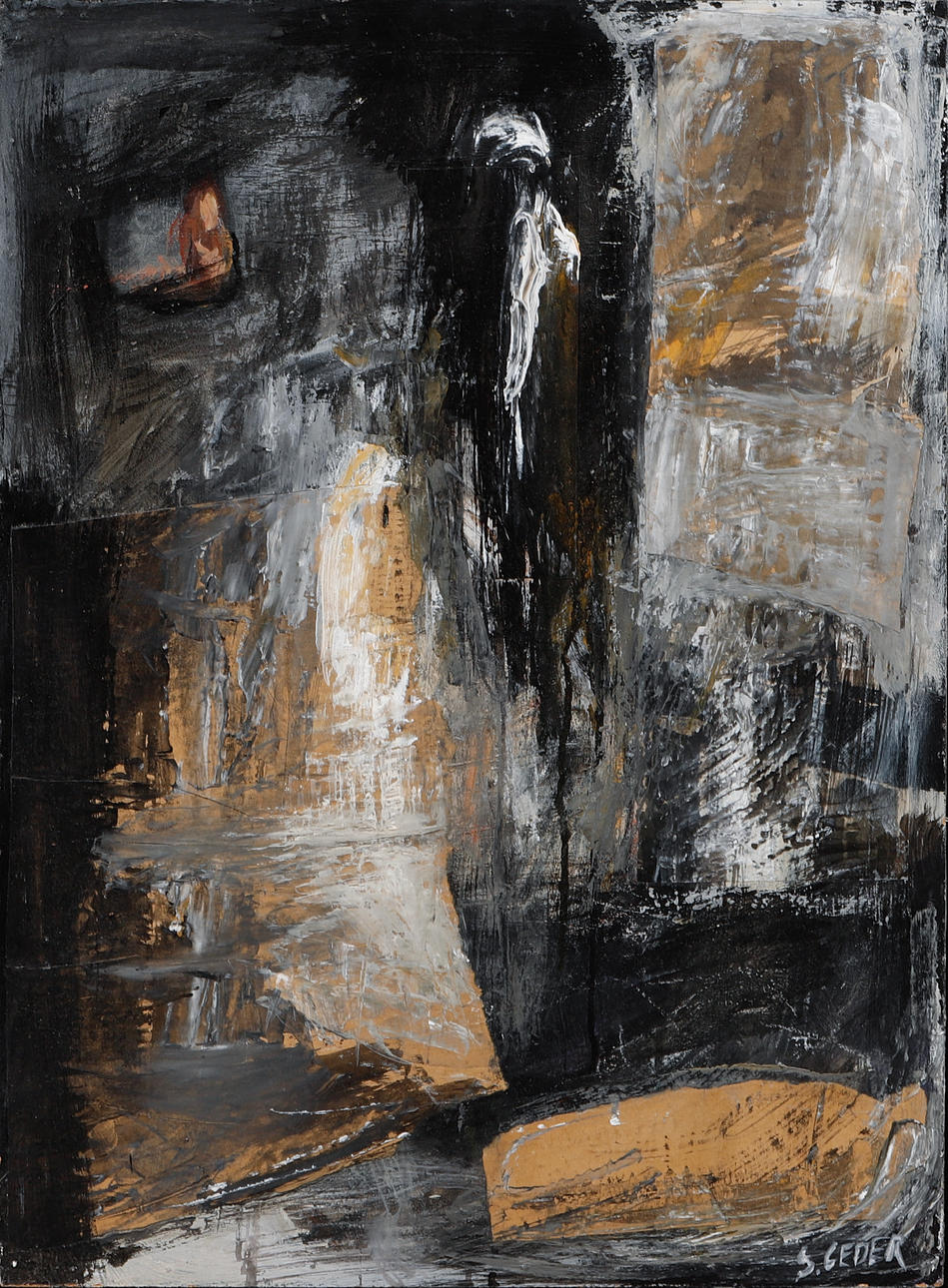 STEFAN CEDER. Composition, oil on panel, signed.