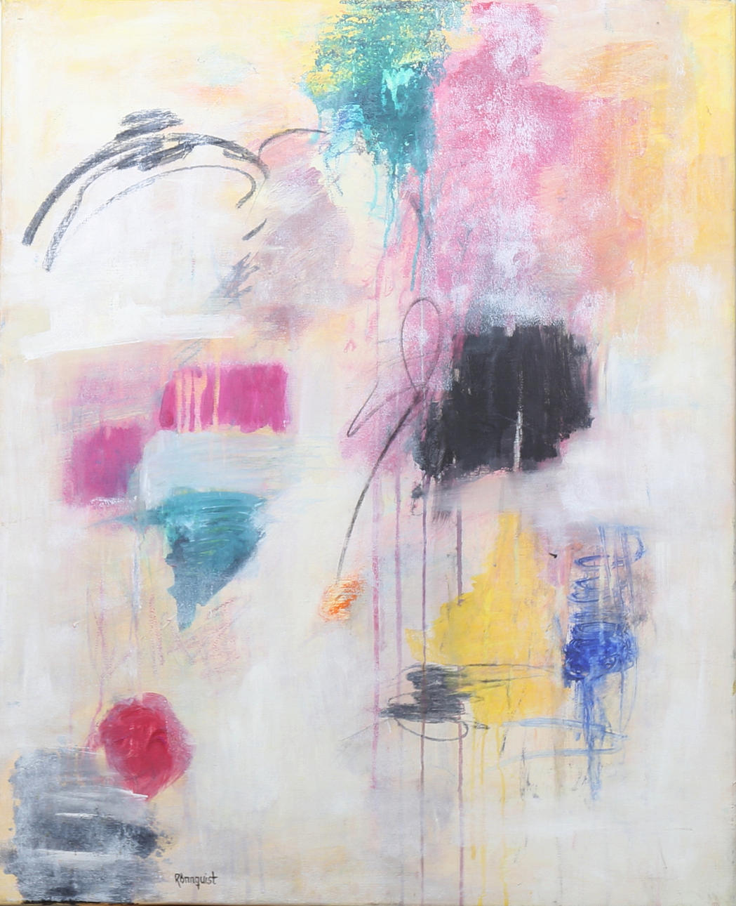 BJÖRN RÖNNQUIST. Komposition, akryl på duk, signerad Rönnquist.