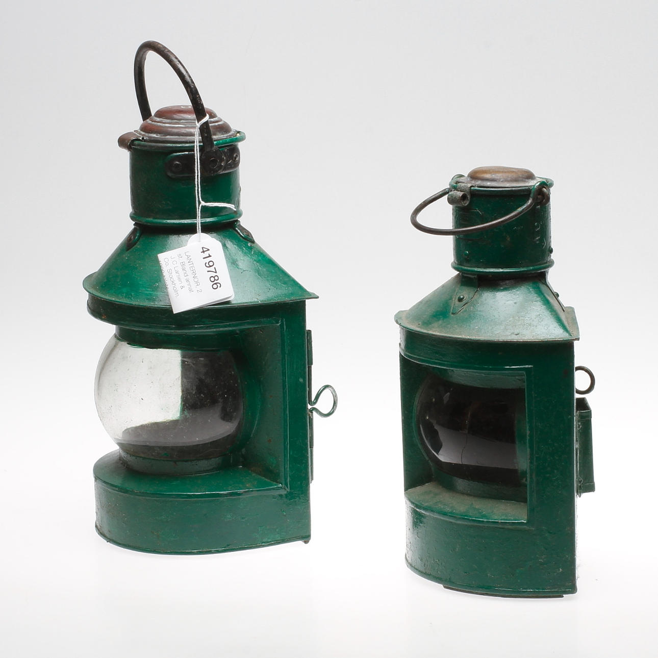 LANTERNOR, 2 st. Bland annat J.C Larsen & Co, Stockholm. 1900-talets första hälft.