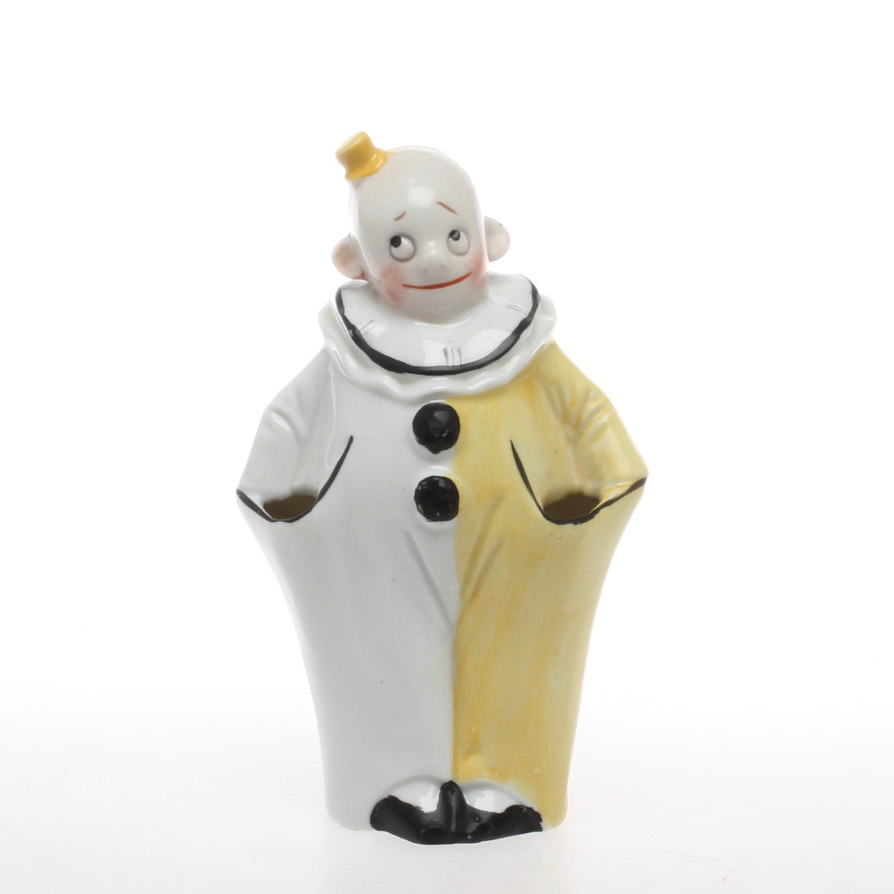 FIGURIN, porslin, enligt uppgift ställ för tandborstar, 1920/30-tal.