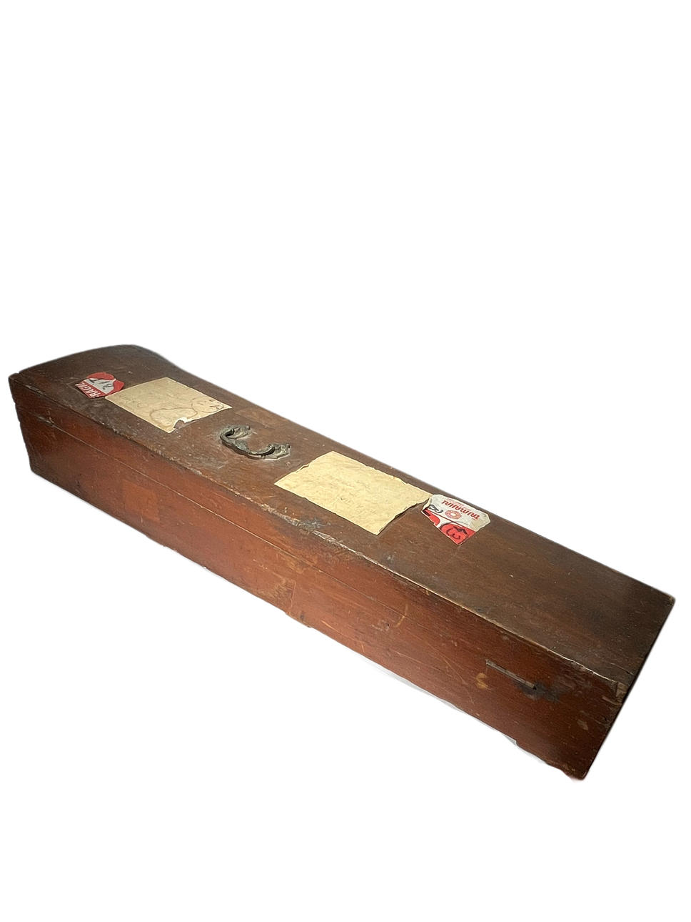 Antique teak instrument case.