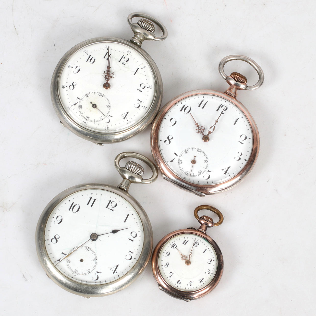 POCKET WATCH, 4 pcs. inter alia silver, 18th/20th century.