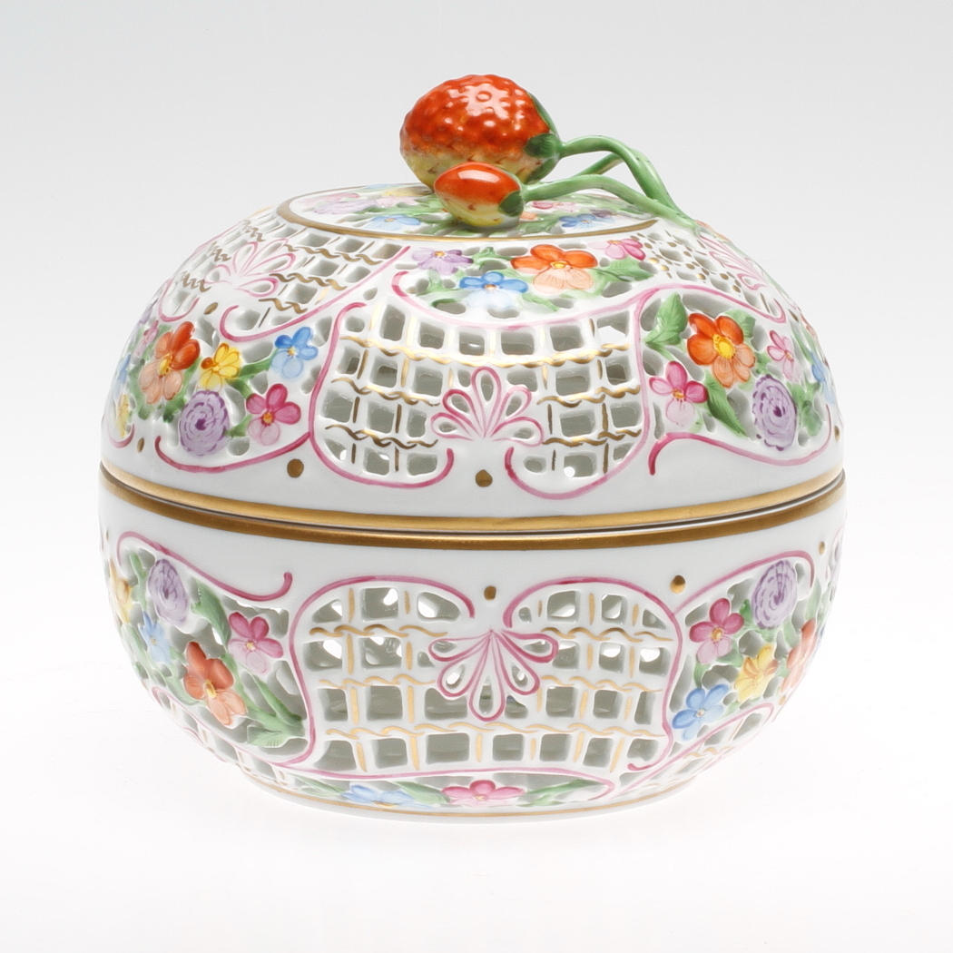 BONBONJÄR, porslin, Herend, Ungern, 1900-tal.