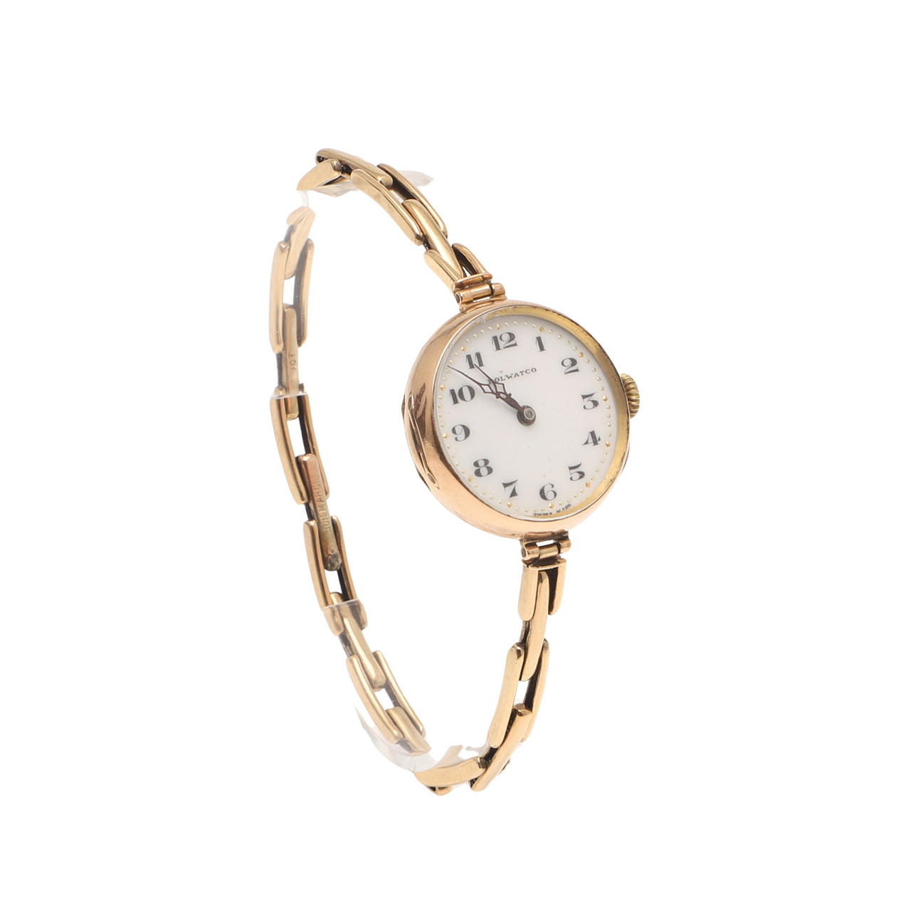 A LADY'S 9CT GOLD WRISTWATCH.