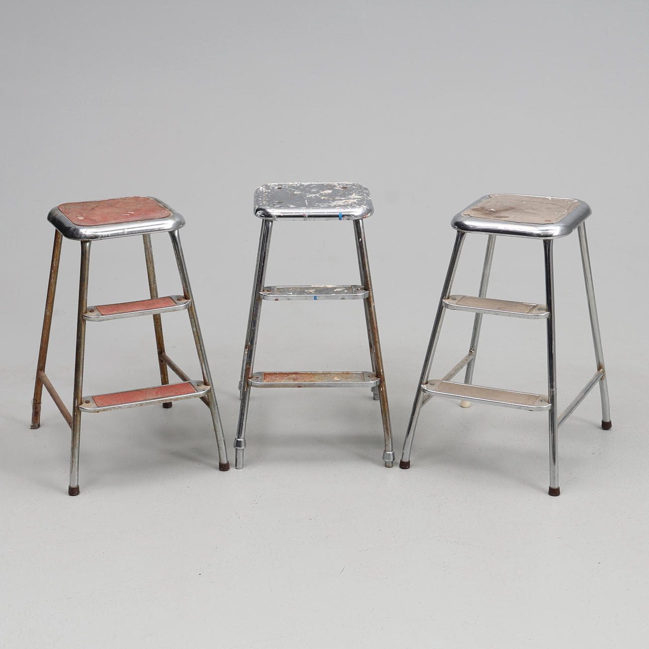 AWAB STEP PALLETS 3 pcs. 20th century, metal.