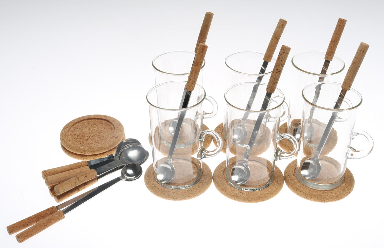 SIGNE PERSSON MELIN. Irish coffeemuggar samt tillbehör, 28 delar, glas, Boda Nova.