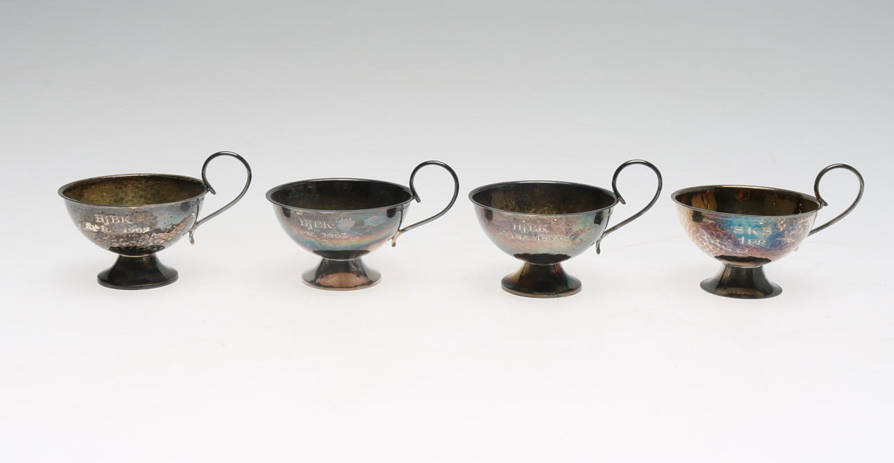 PUNSCHMUGGAR, 4 st, silver, BEFA, 1900-tal.